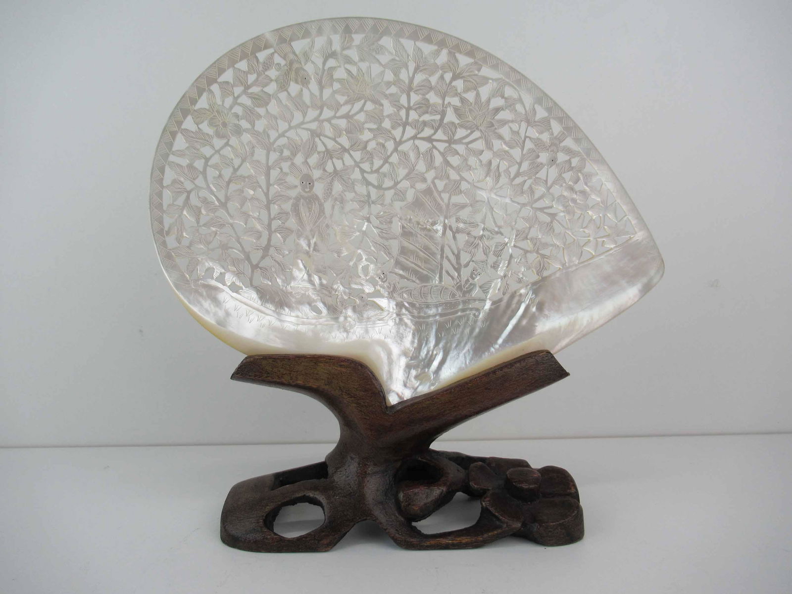 Mother of Pearl Chinese Carved Shell (1 of 6)