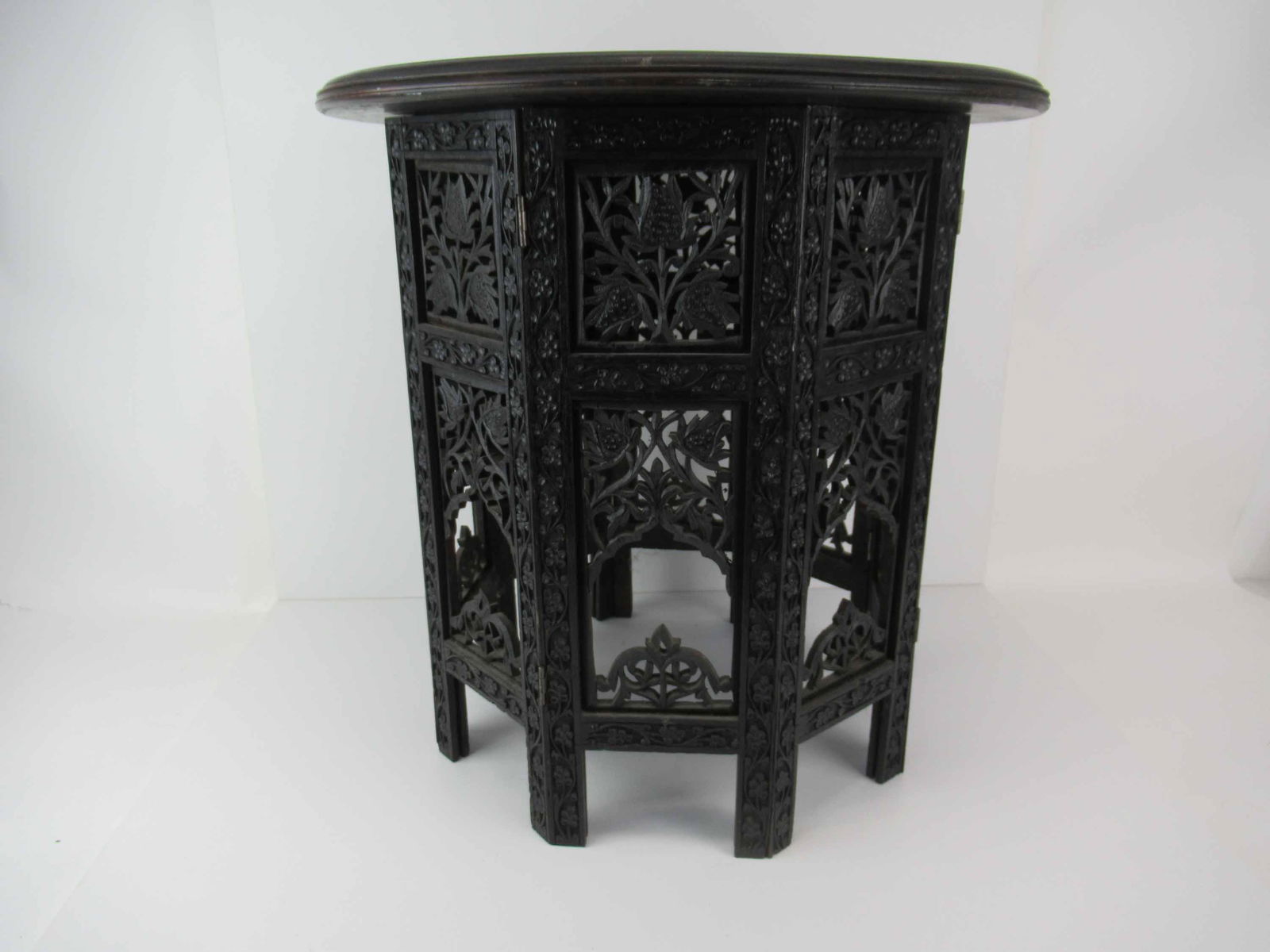 Anglo-Indian Carved Teak Occasional Table (1 of 5)