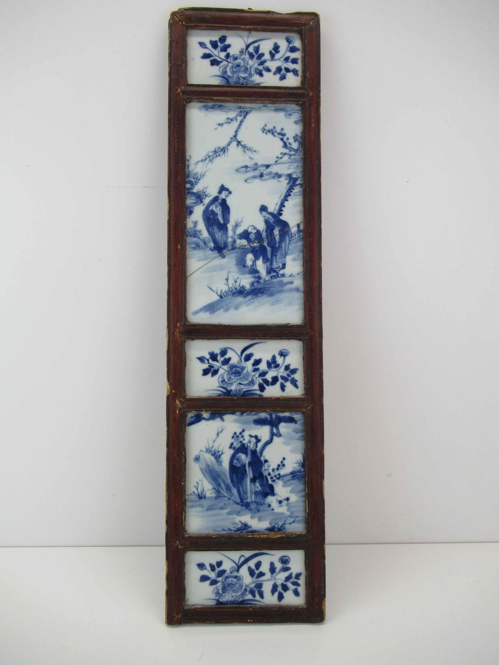 Framed Blue & White Chinese Porcelain Tile Panel (1 of 9)