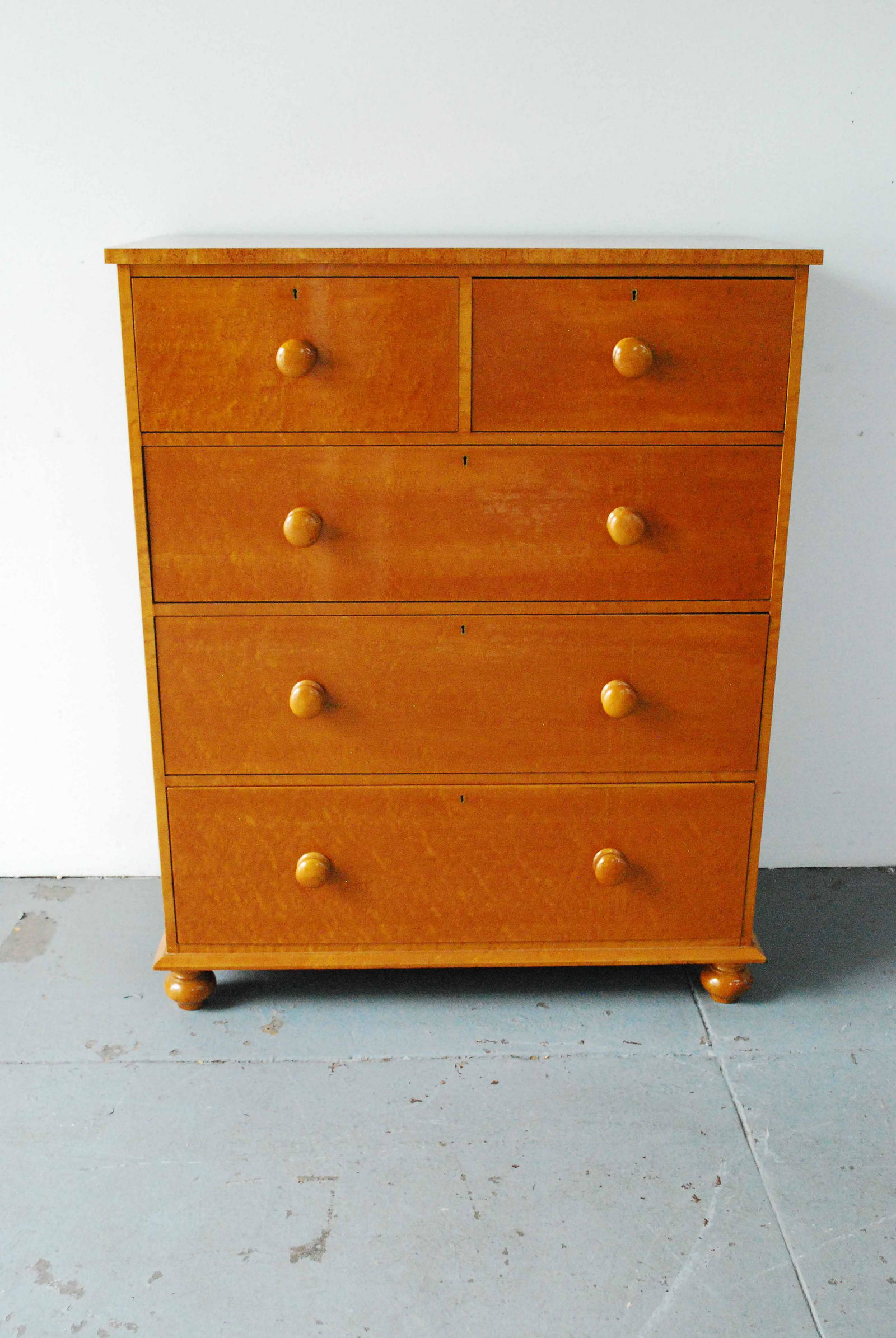 Antique Bird Eye Maple Tall Chest of Drawers (1 of 11)