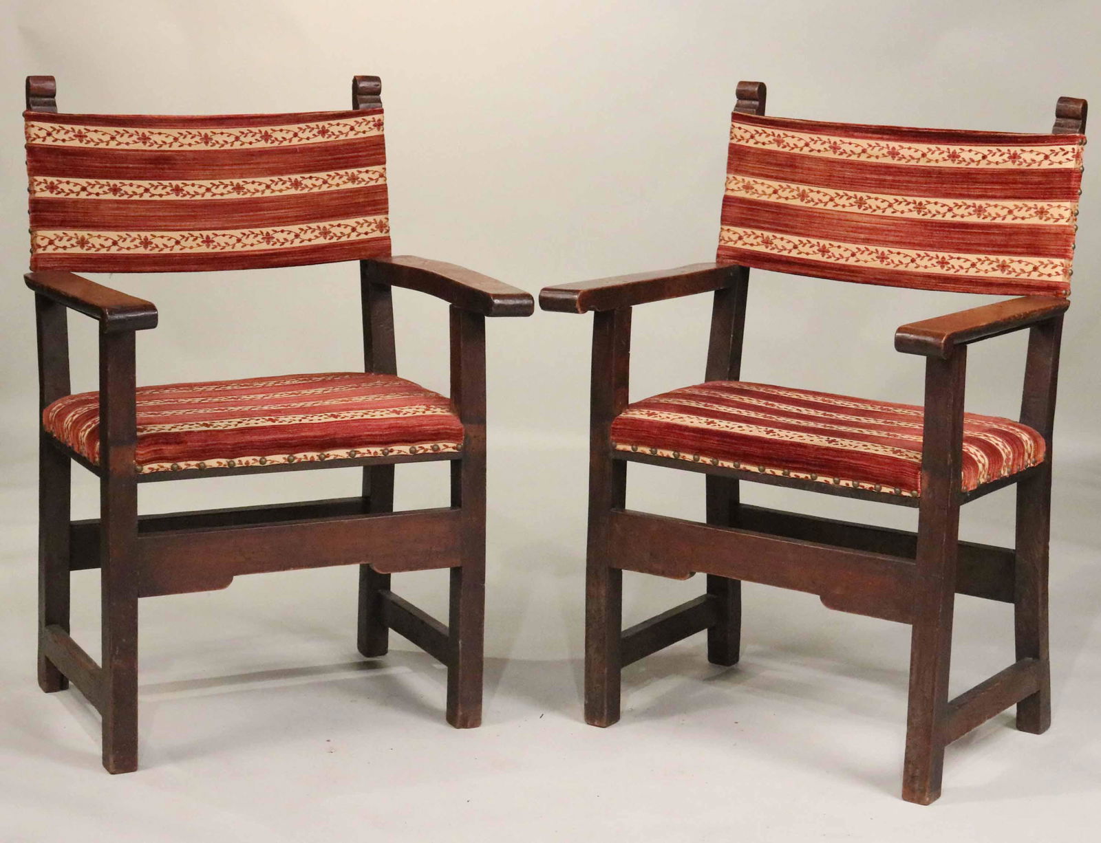 Pair of Baroque Style Walnut Armchairs (1 of 8)