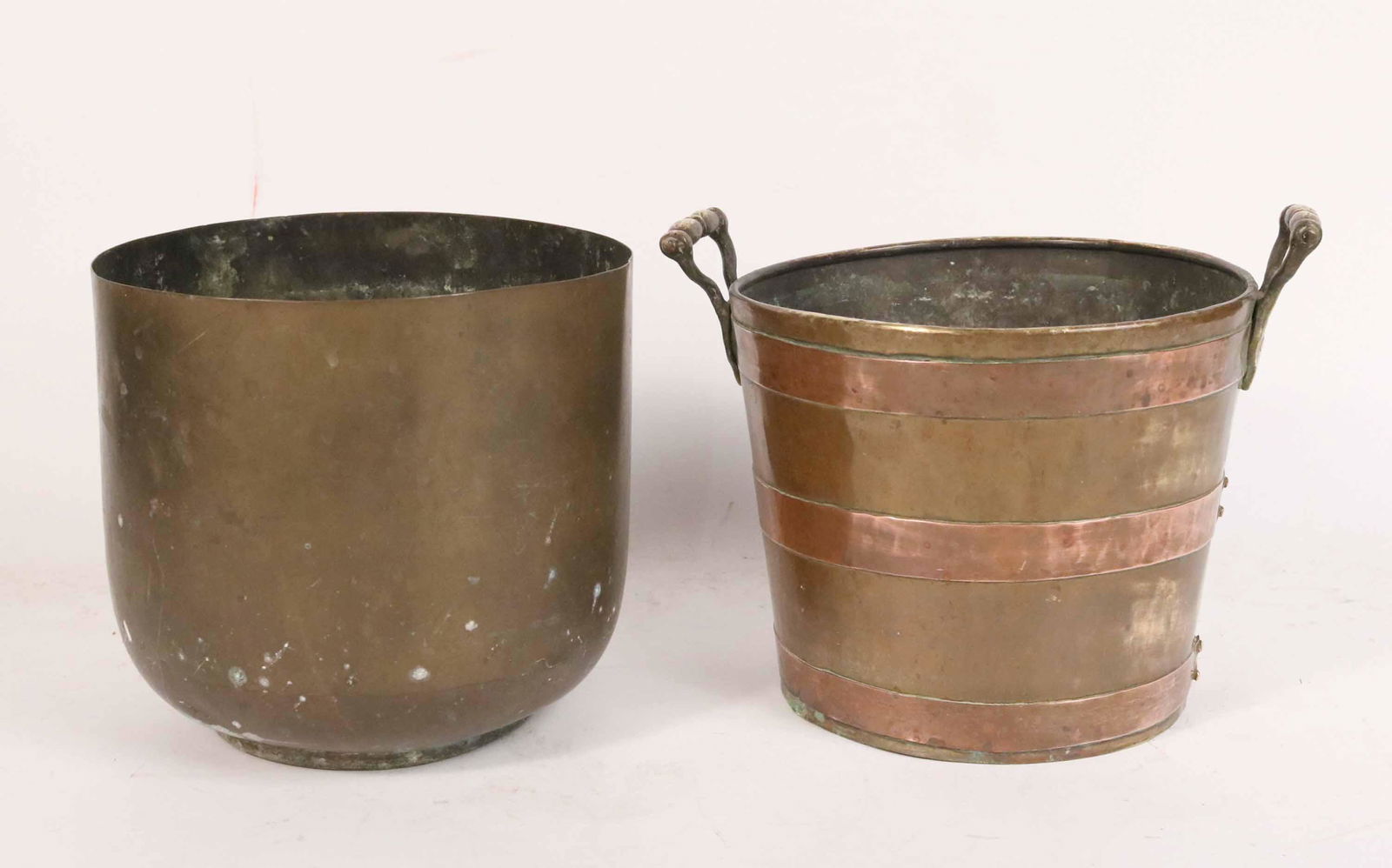 Copper-Banded Brass Two-Handled Kindling Bucket (1 of 5)