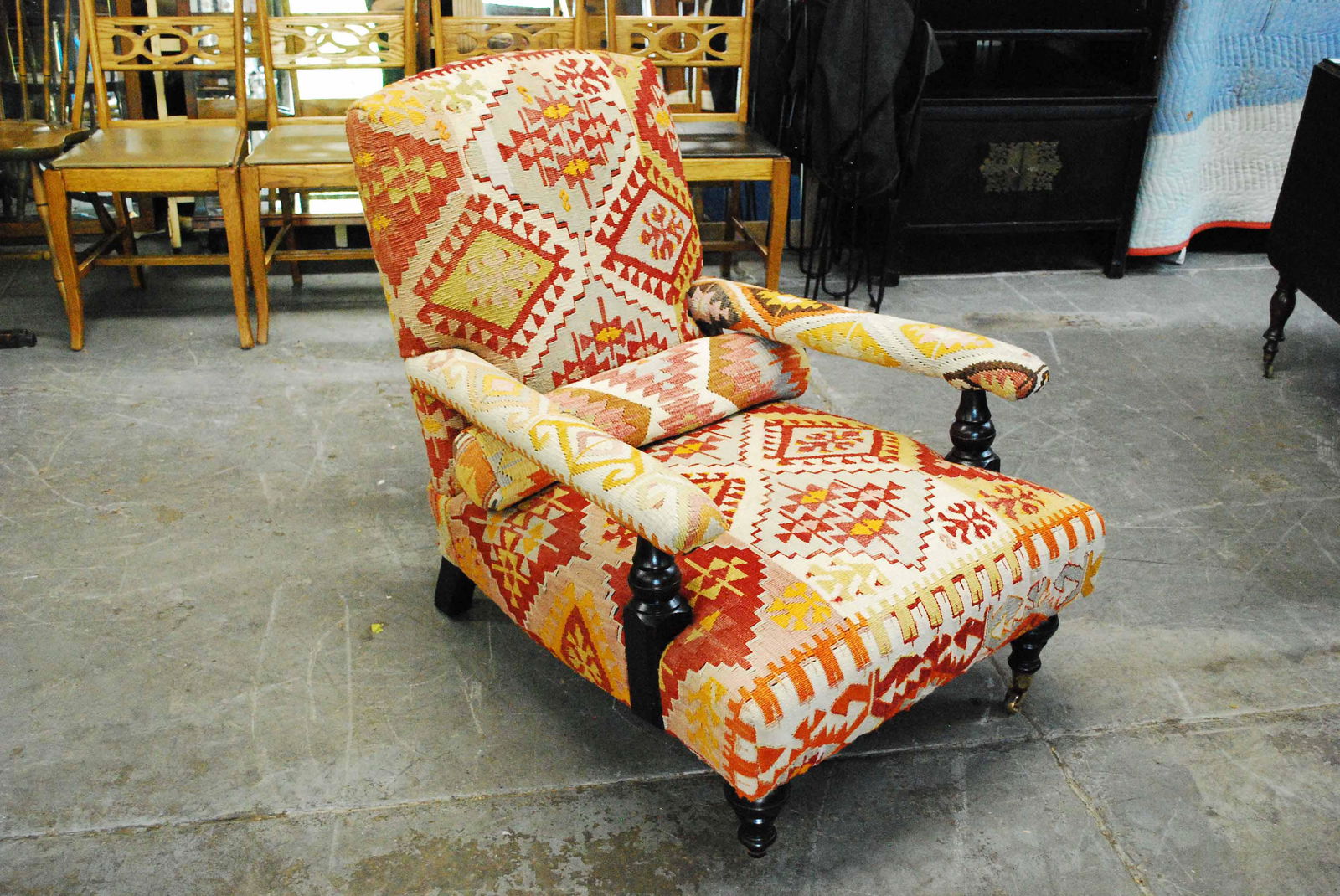 George Smith Kilim Upholstered Easy Chair (1 of 10)