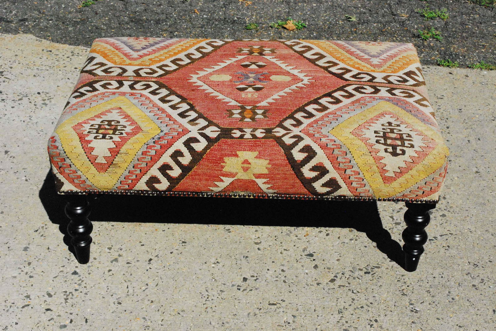 George Smith Kilim Upholstered Ottoman (1 of 7)