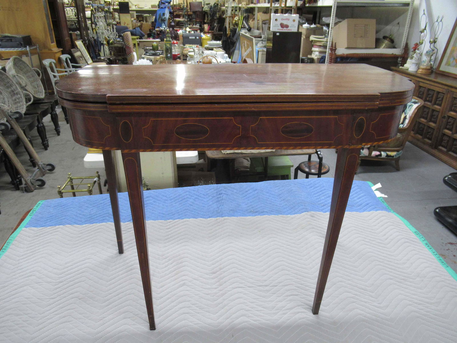 Antique Mahogany Inlaid Games Table (1 of 12)