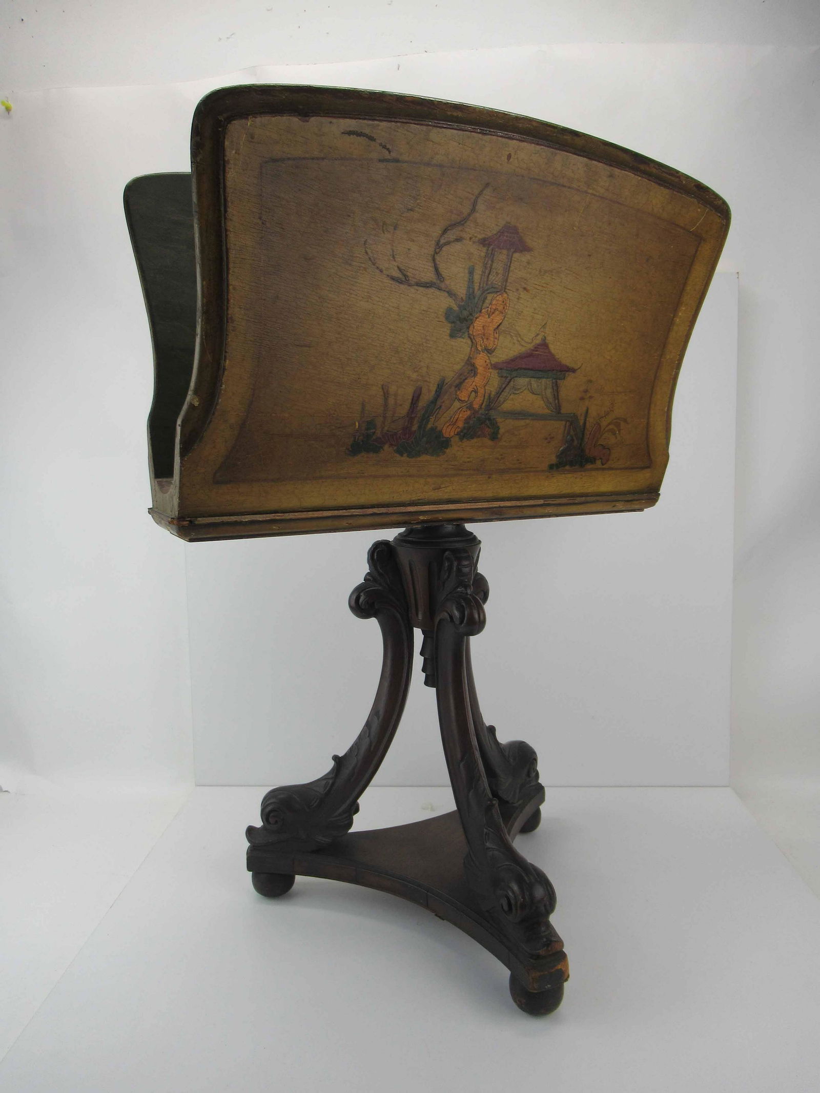 Antique Magazine Stand with Painted Asian Scene (1 of 15)