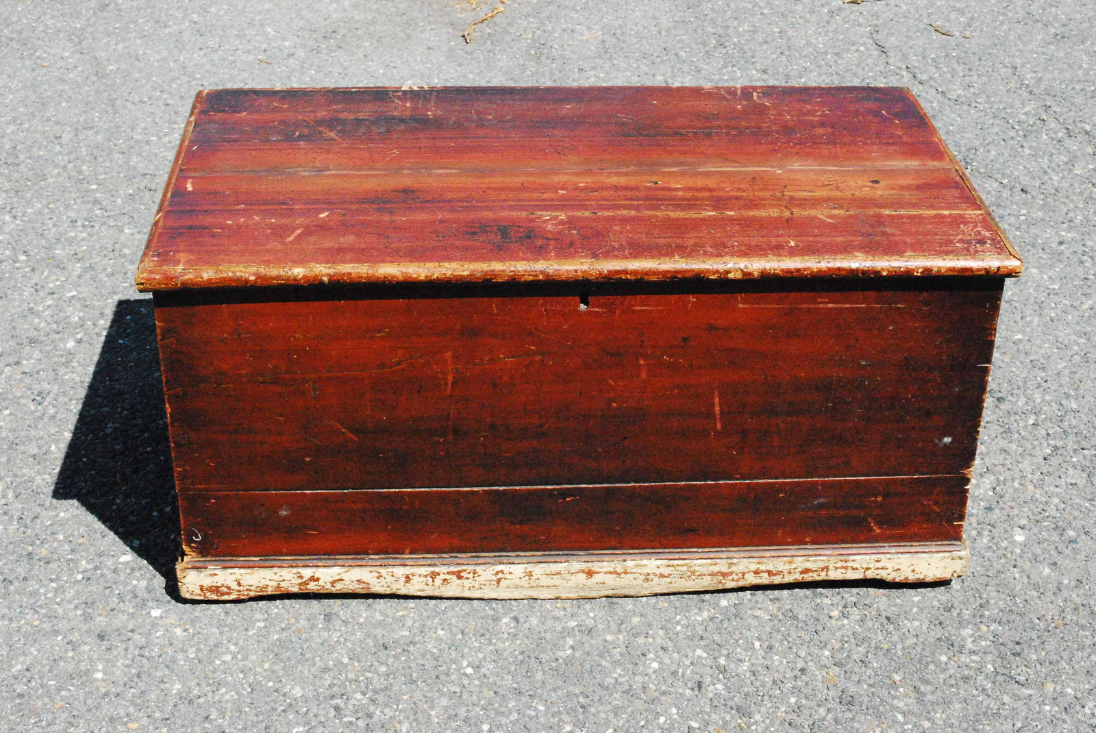 Swedish Pine Red Stained Blanket Chest (1 of 7)