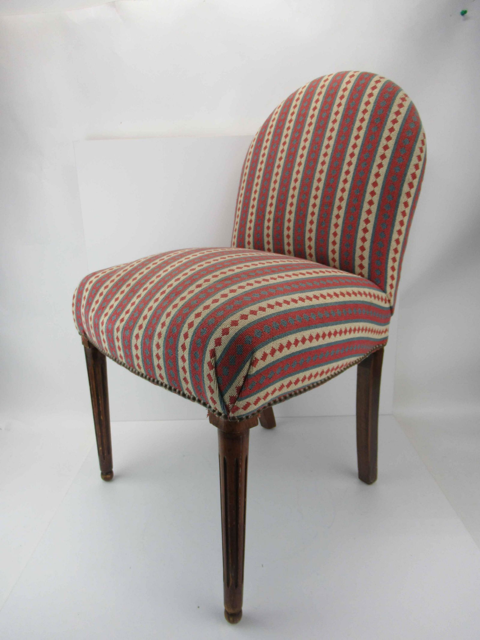 Louis XVI Style Walnut Vanity Chair (1 of 7)