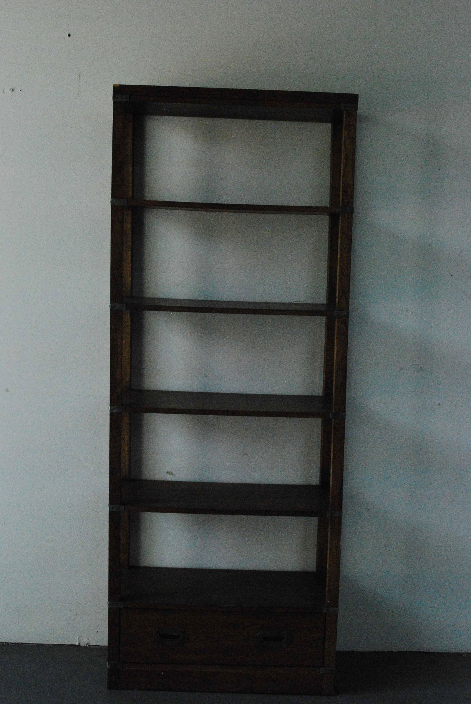 Oak Veneered Open Bookshelf Cabinet (1 of 7)