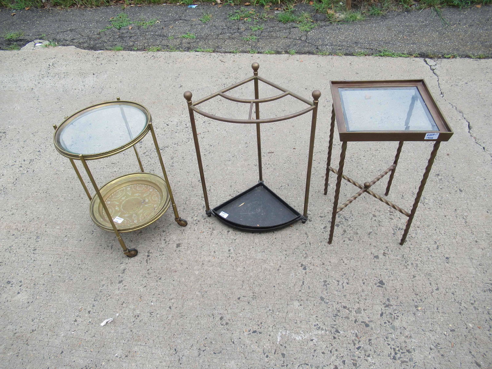 Vintage Two-Tier Brass Glass Table (1 of 4)