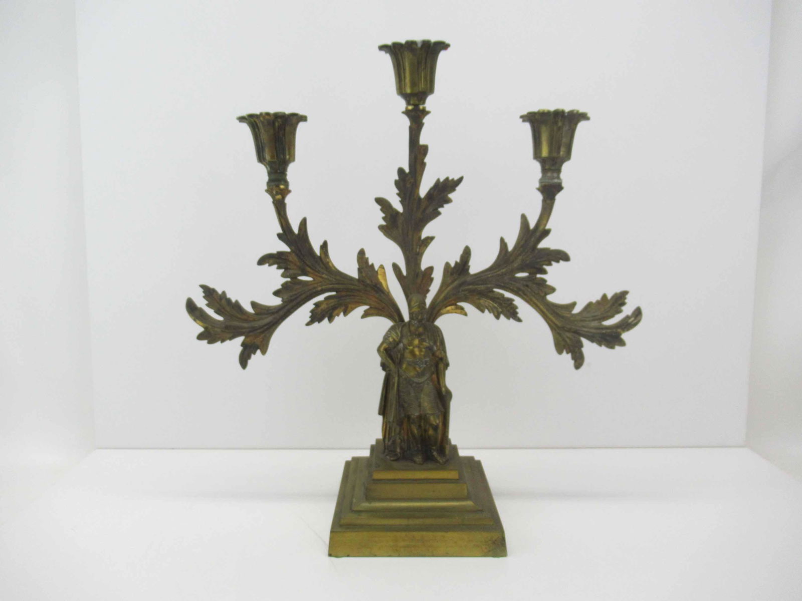 Bronze 3 Light Candelabra of Roman Warrior (1 of 8)