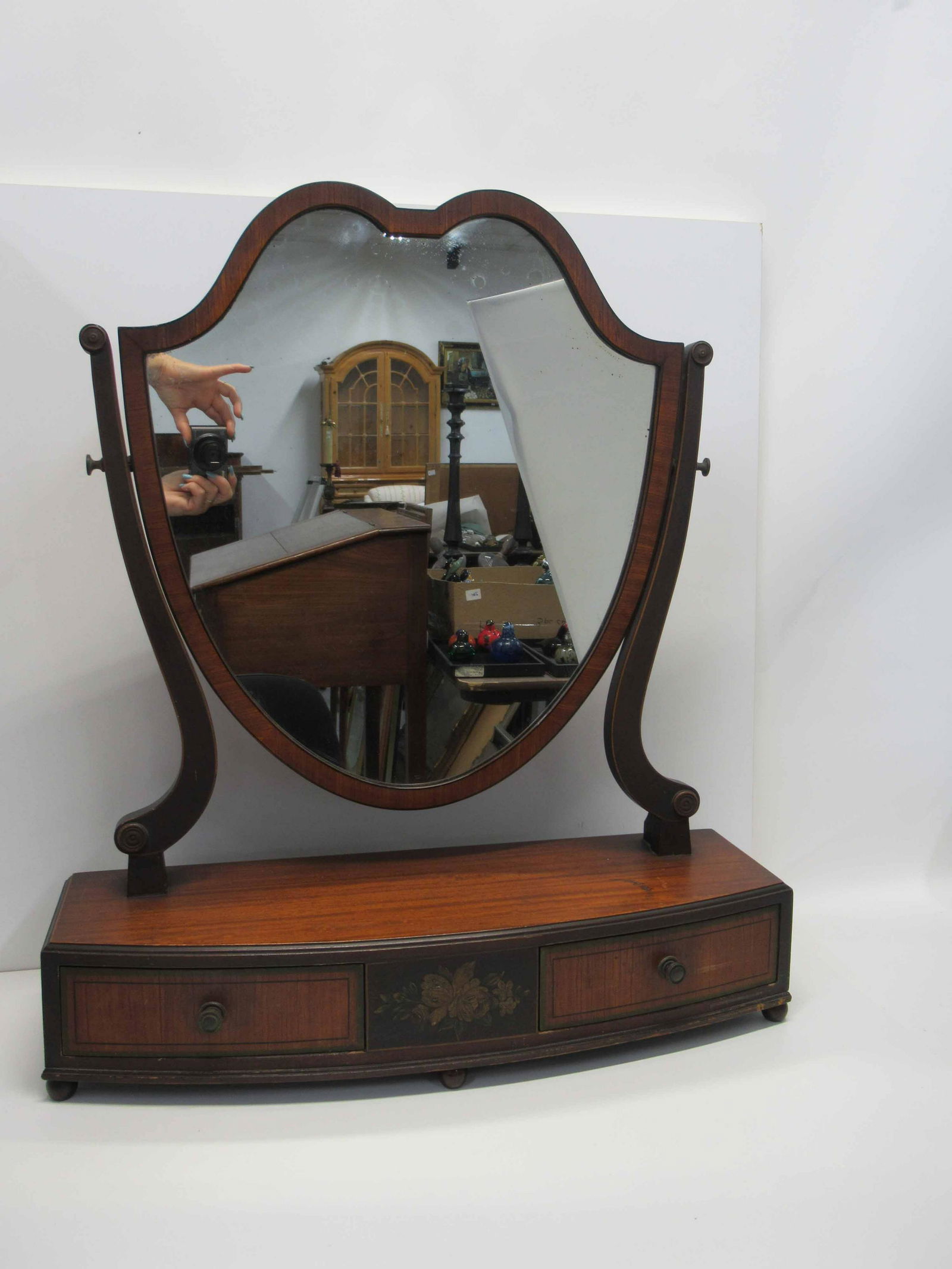 John Widdicomb Style Mahogany Shaving Mirror (1 of 10)