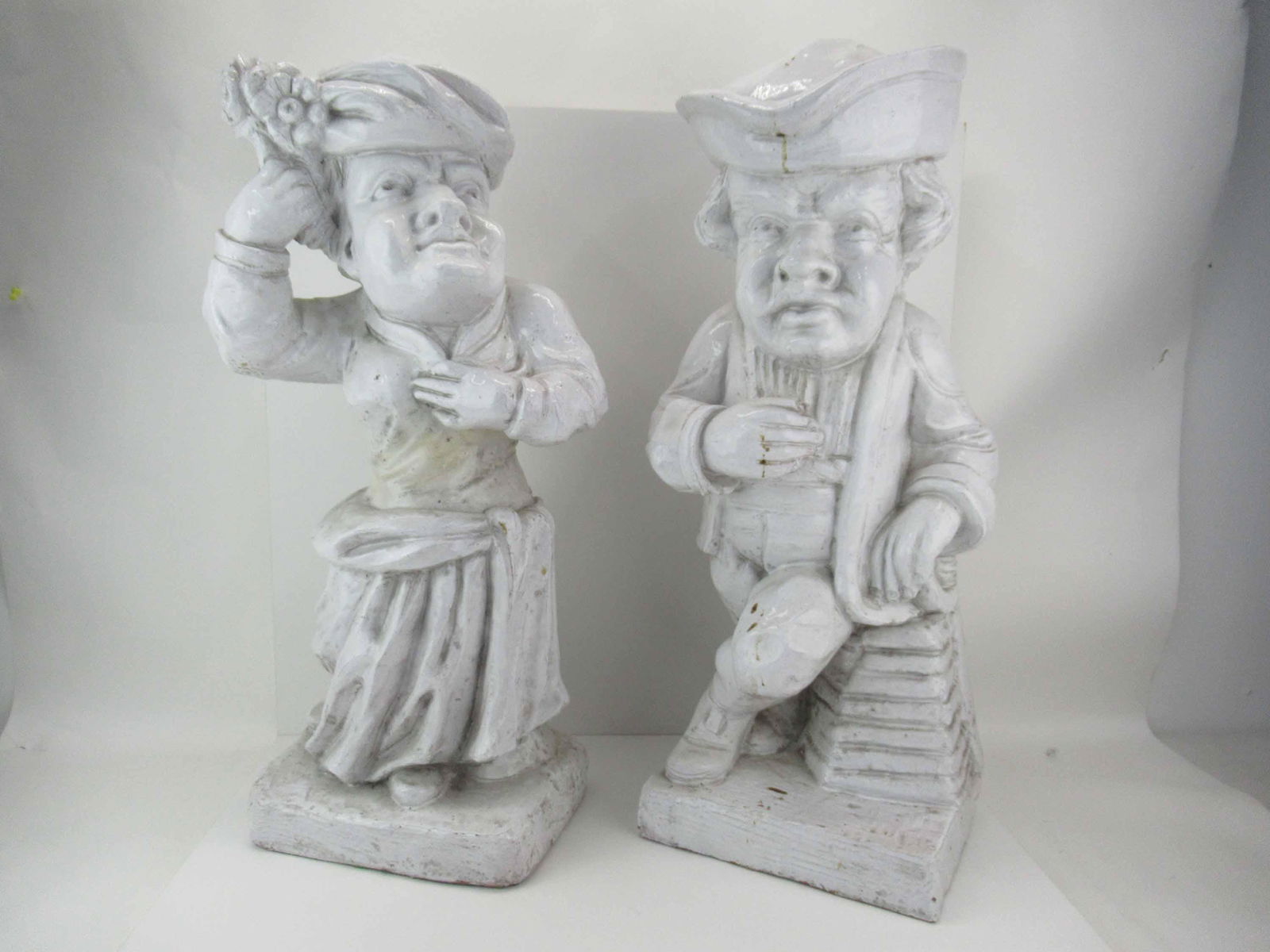 Two White Glazed Art Pottery Sculptures (1 of 10)