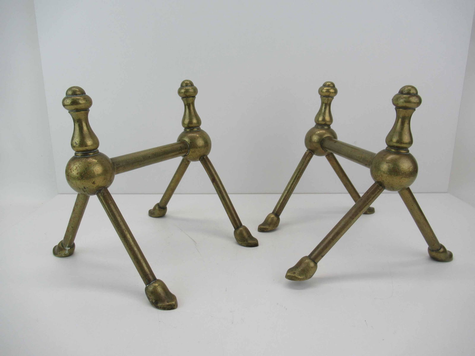 Pair of Antique Brass Fire Dogs (1 of 5)
