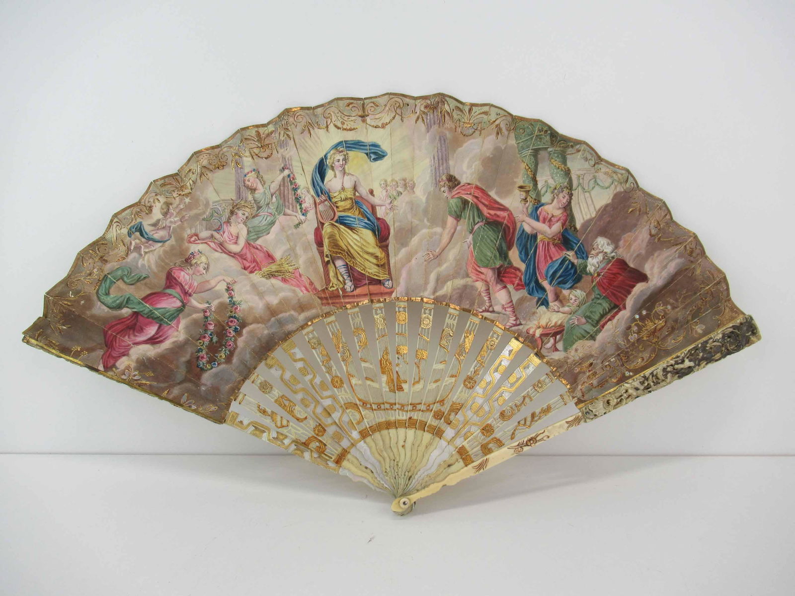 Antique Hand-Painted Paper Fan (1 of 7)