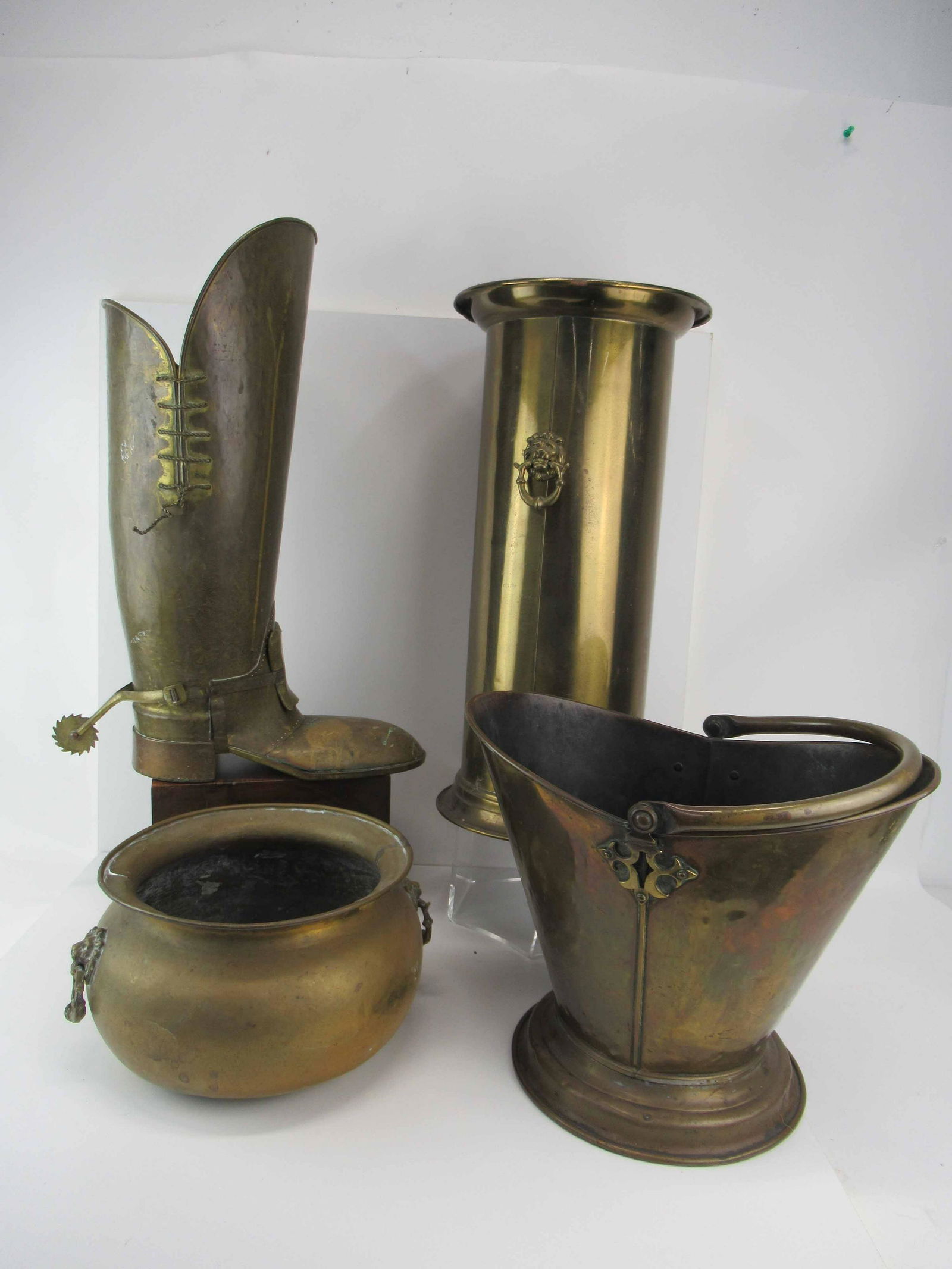 Large Brass Riding Boot Umbrella Stand (1 of 9)
