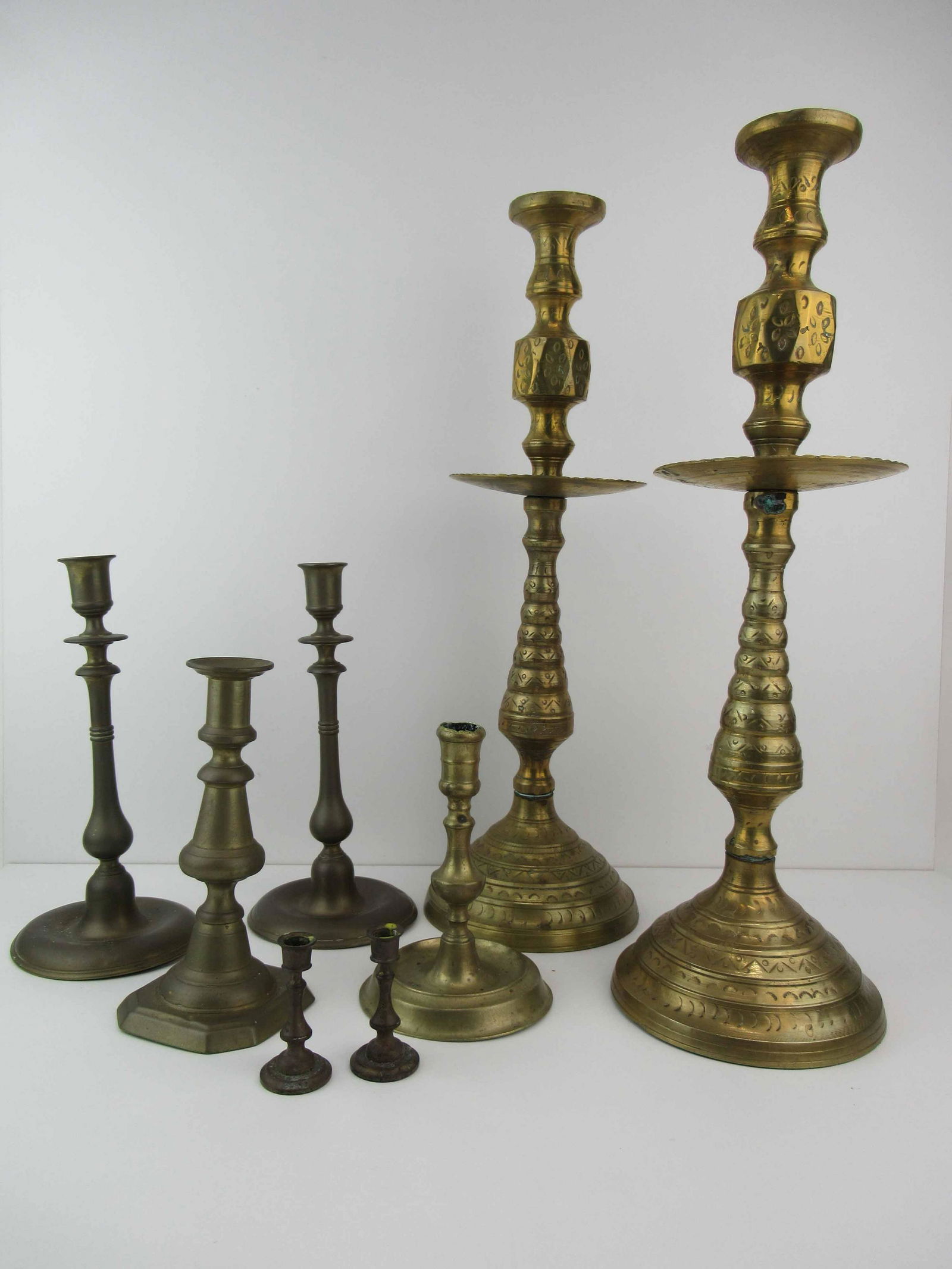 Pair of Large Brass Candlesticks (1 of 5)