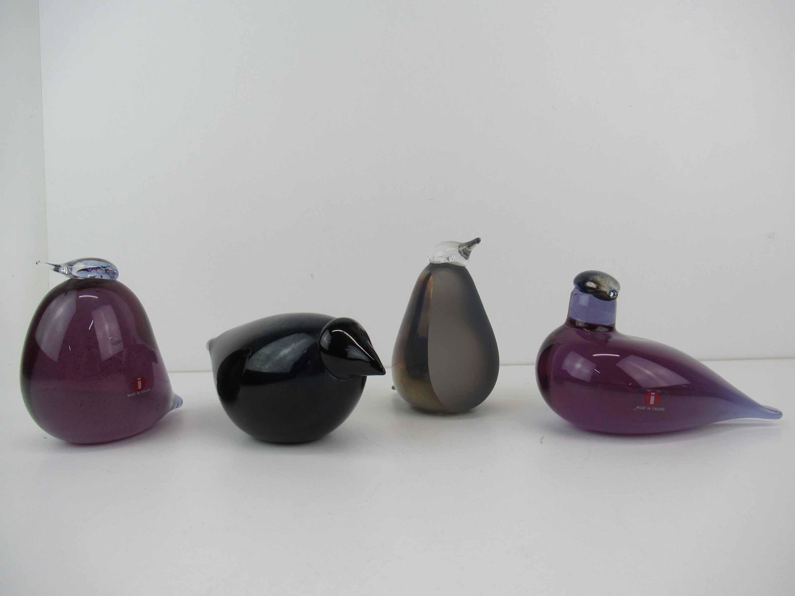 Four Oiva Toikka Iittala Art Glass Birds (1 of 8)