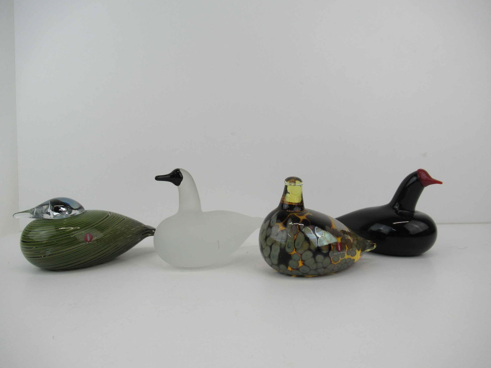 Four Oiva Toikka Iittala Art Glass Birds (1 of 3)