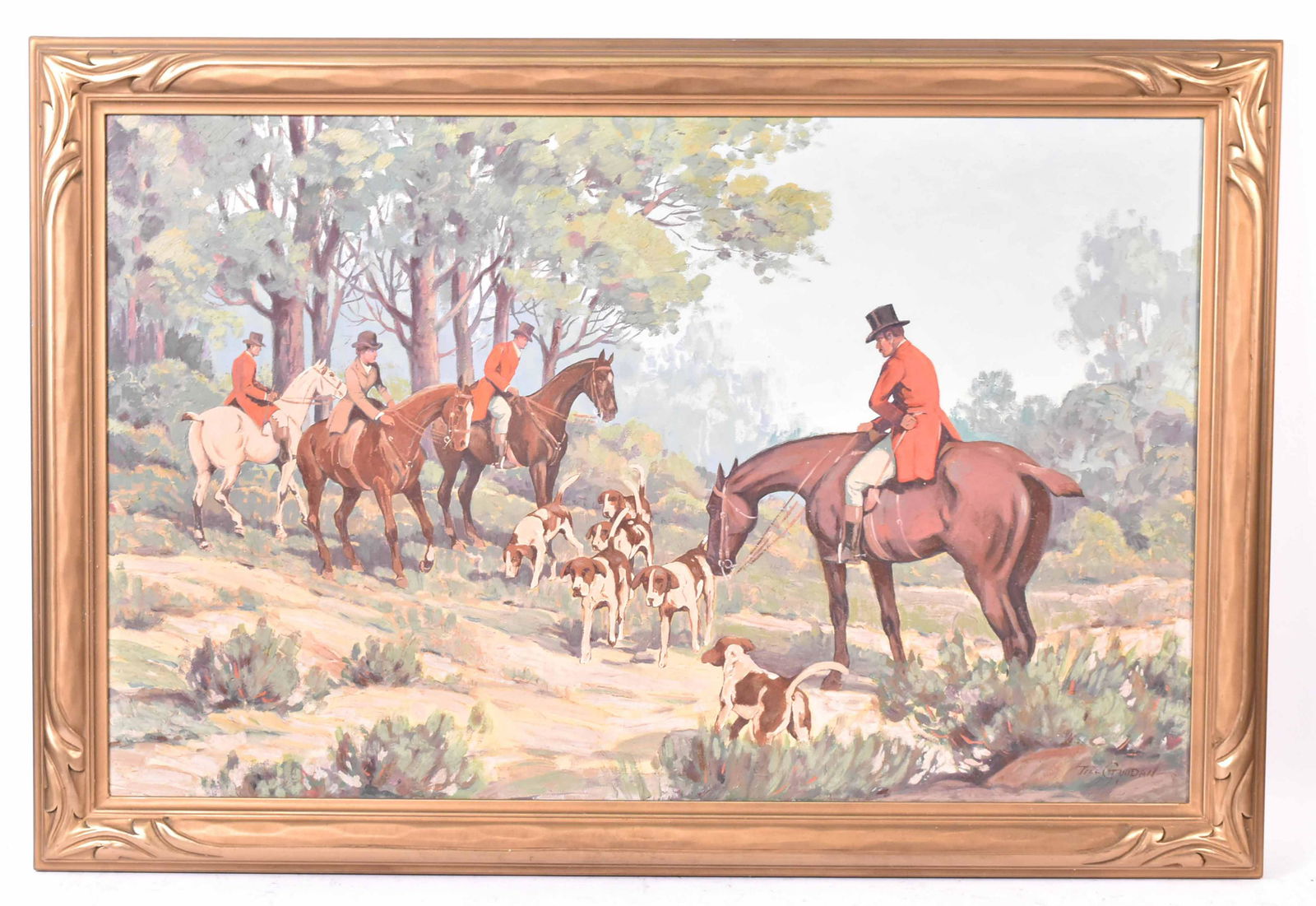 Oil on Canvas, Fox Hunt, Tillman Parker Goodan (1 of 8)