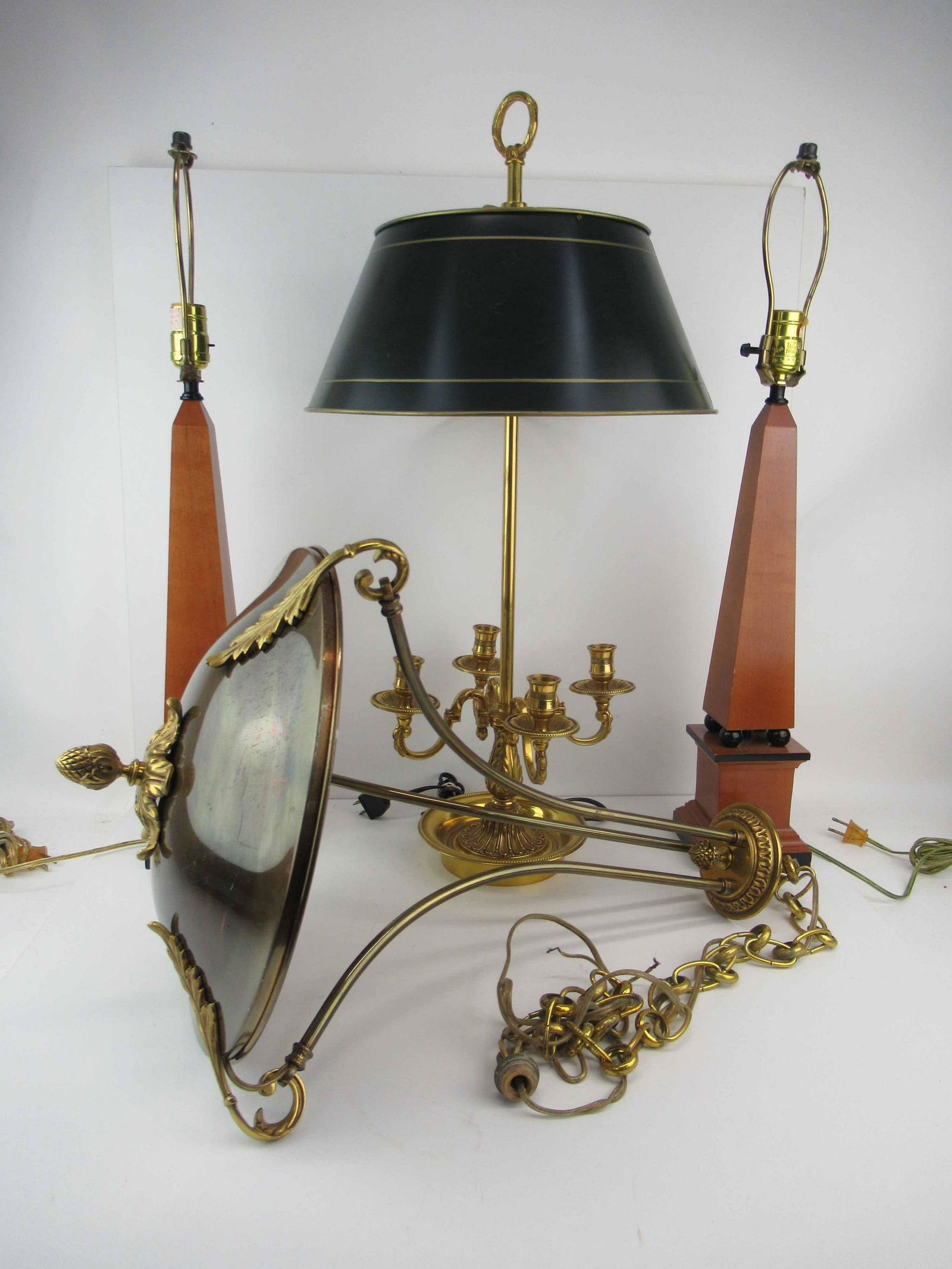 Modern Brass 4 Light Bouillotte Lamp (1 of 12)