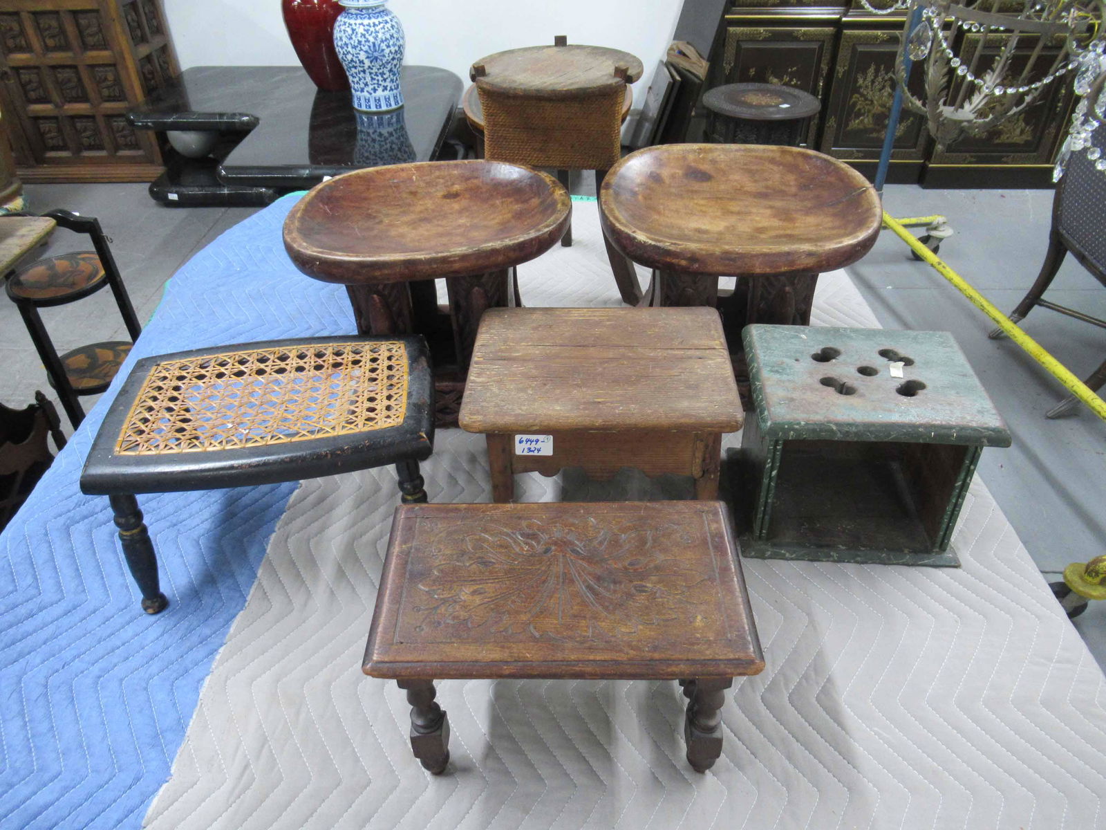 Group of Assorted Wooden Stools (1 of 6)