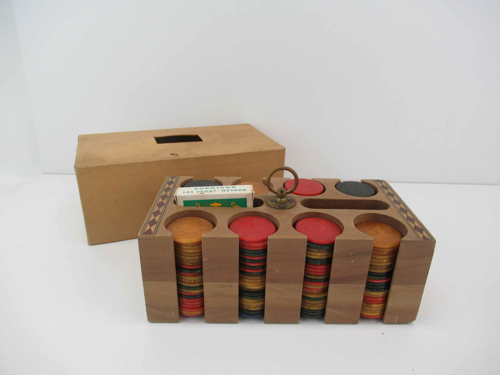 Vintage Set of Marbleized Bakelite Poker Chips (1 of 8)