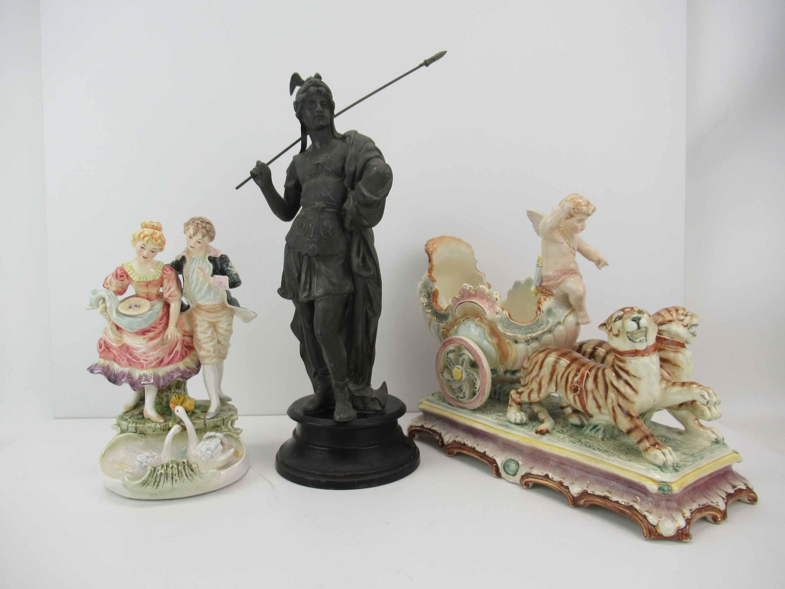 German Figural Group of Cherub Chariot and Tigers (1 of 14)