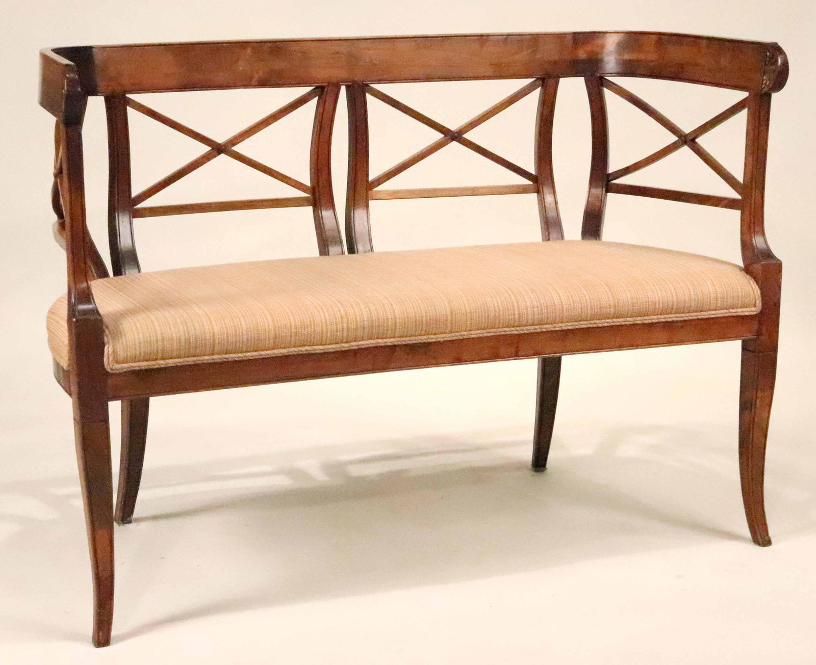 French Provincial Style Cherrywood Settee: 20th C. 34"h x 47-1/2"w x 20"d