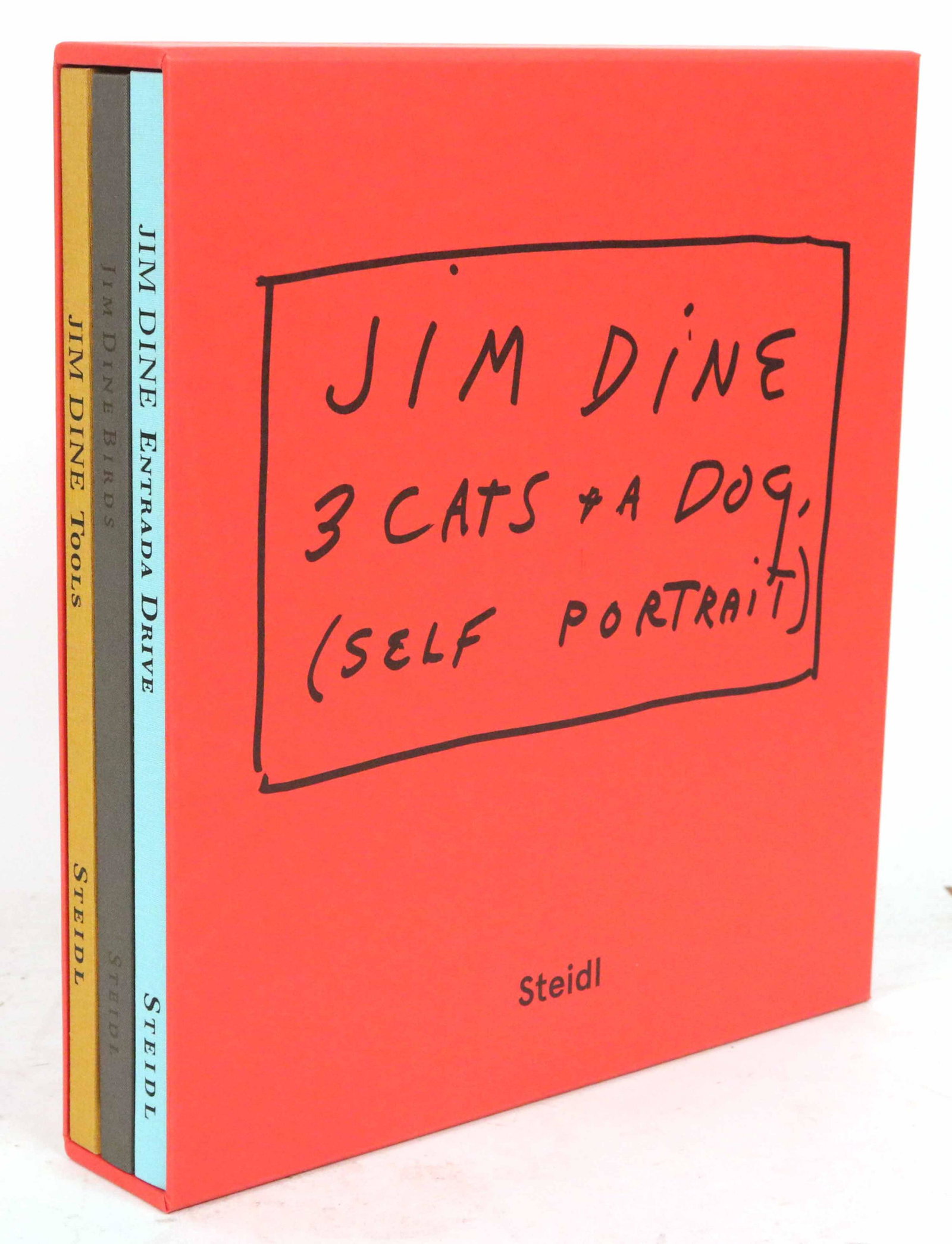 Jim Dine, "3 Cats and a Dog" Artist's Proof: (Self-Portrait) limited edition artist's proof number 5/8. Comprising three photobooks, "Birds" (2001) Entrada Price (2005) and Tools (2017) Provenance: Property from an Irish Private Collector