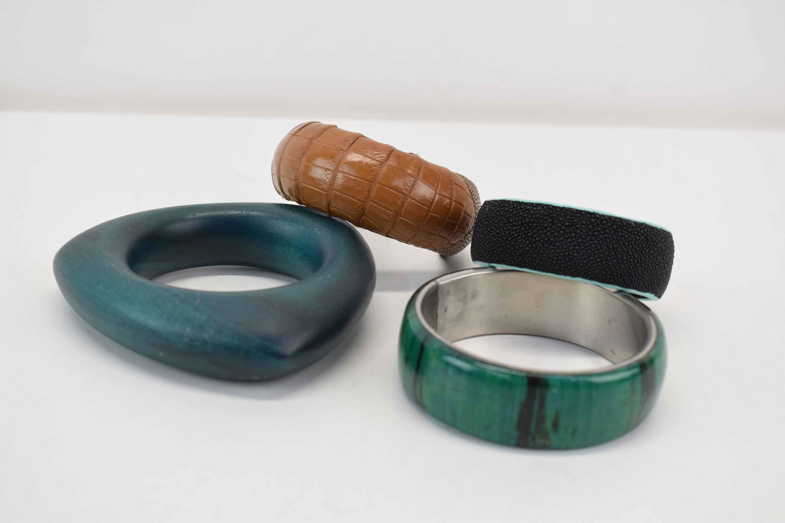 Brown Alligator Leather Cuff Bracelet (1 of 5)