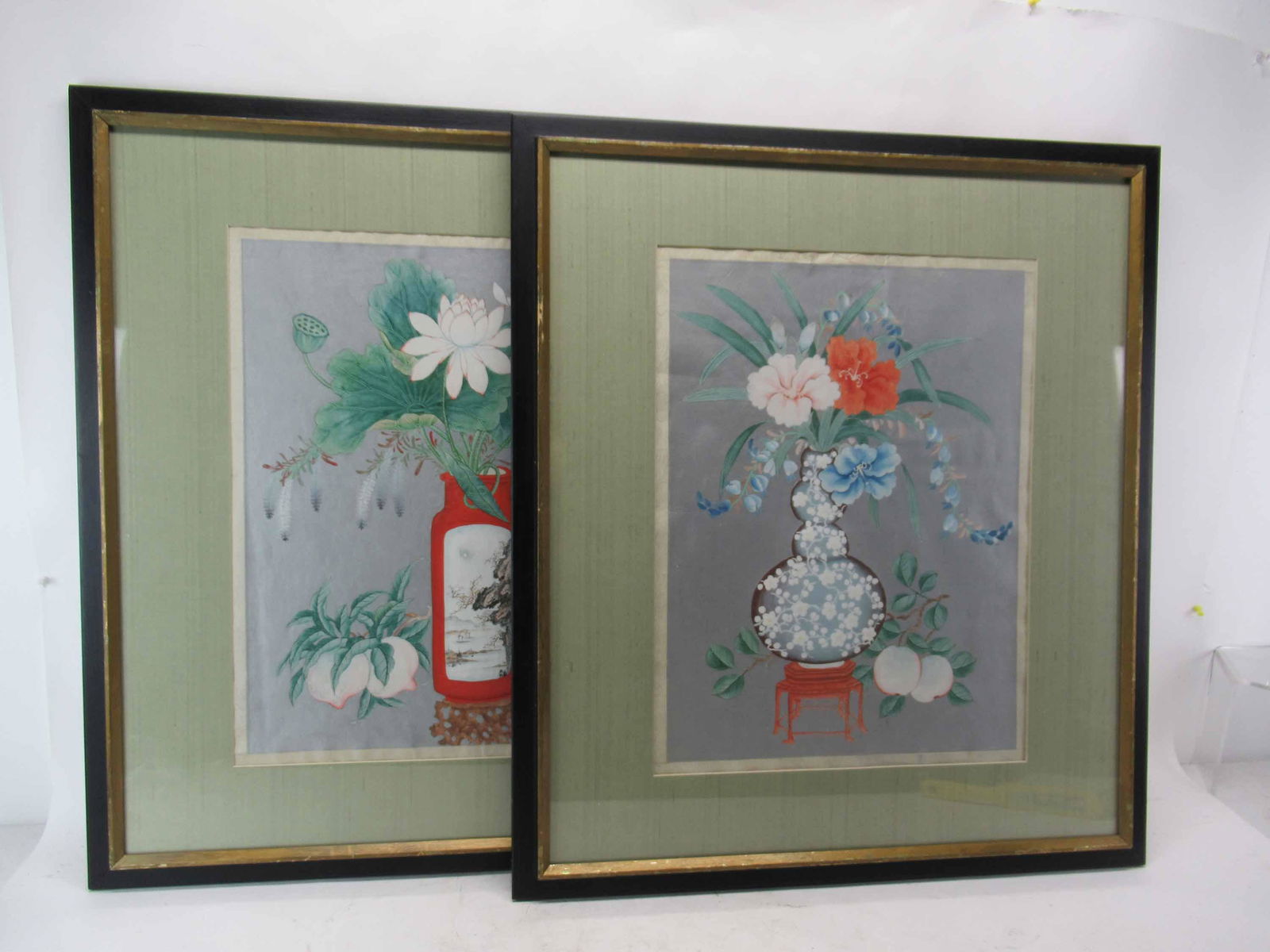 Pair of Chinese Gouache Still Life on Rice Paper (1 of 8)