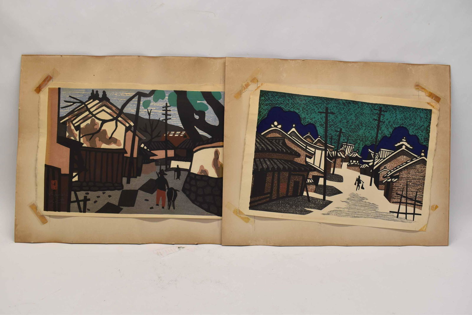 Two Saito Kiyoshi Haniwa Wood Block Prints (1 of 4)