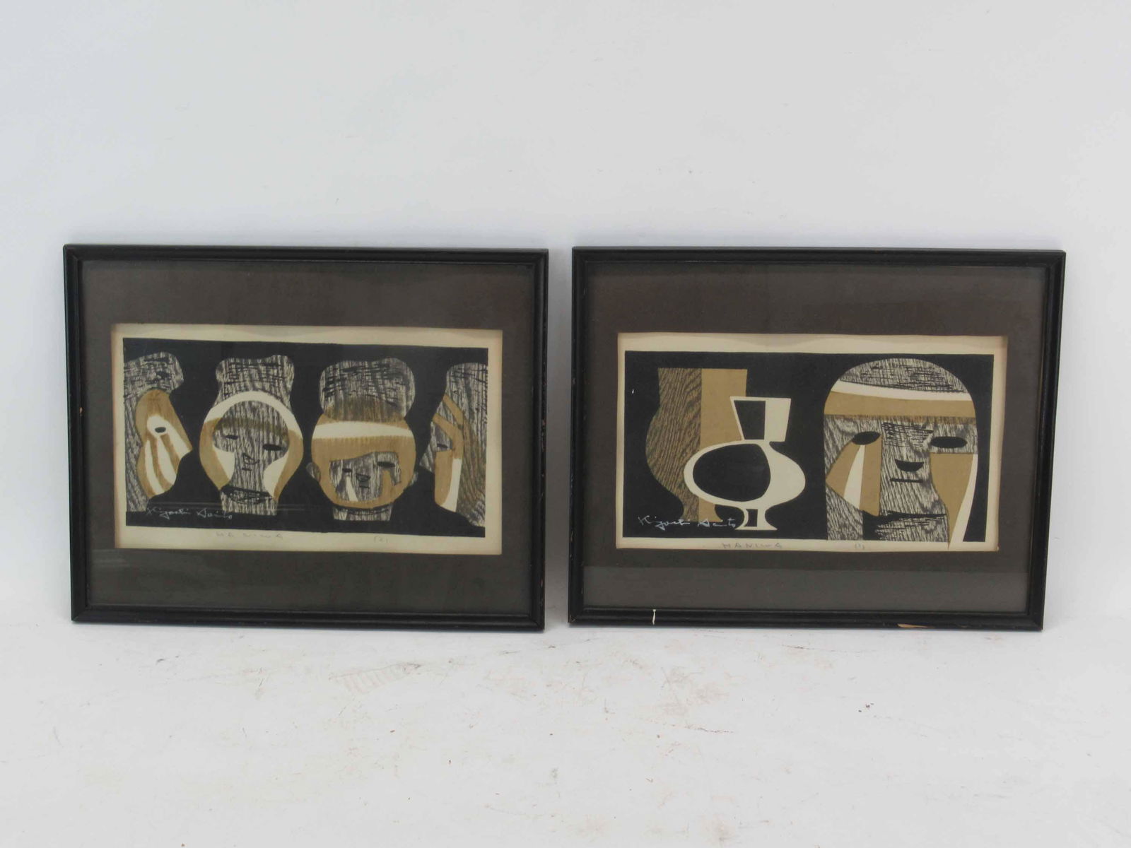 Two Saito Kiyoshi Haniwa Wood Block Prints (1 of 5)