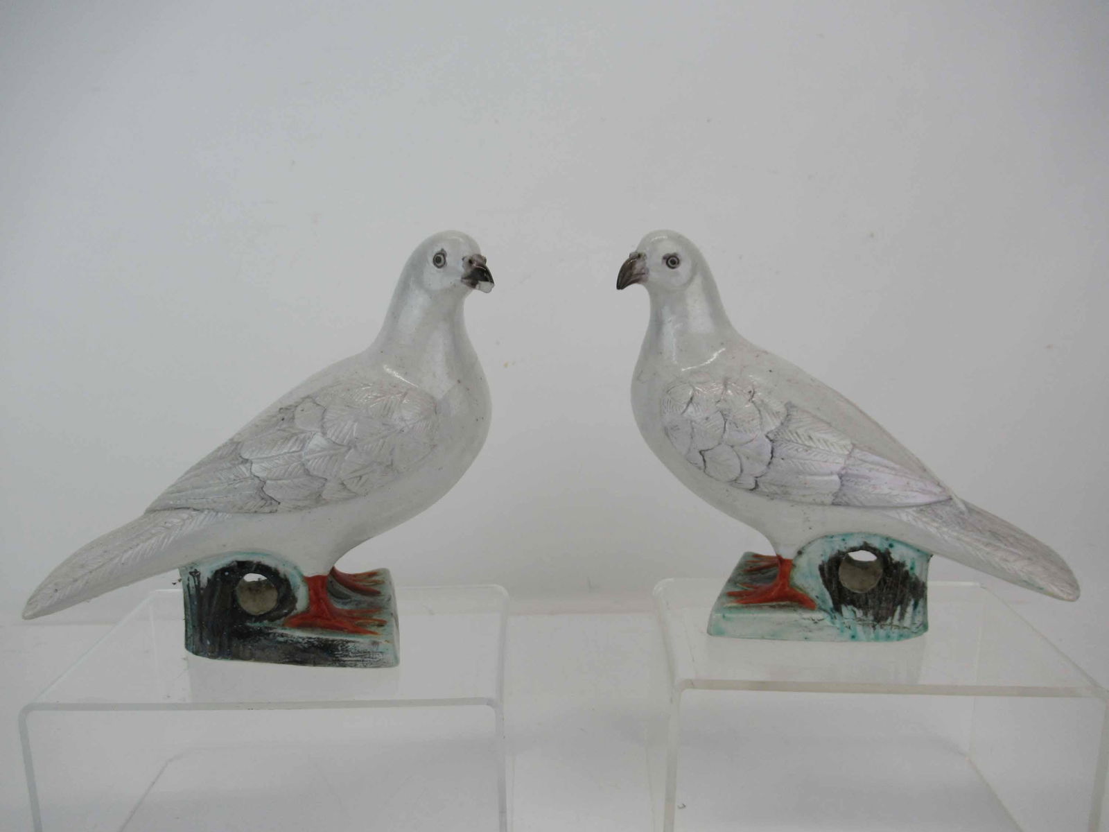 Pair of Chinese Porcelain Dove Bird Figures (1 of 7)
