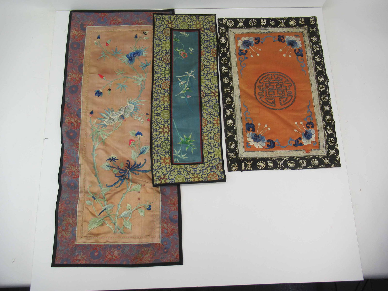 Three Assorted Asian Silk Embroideries (1 of 15)