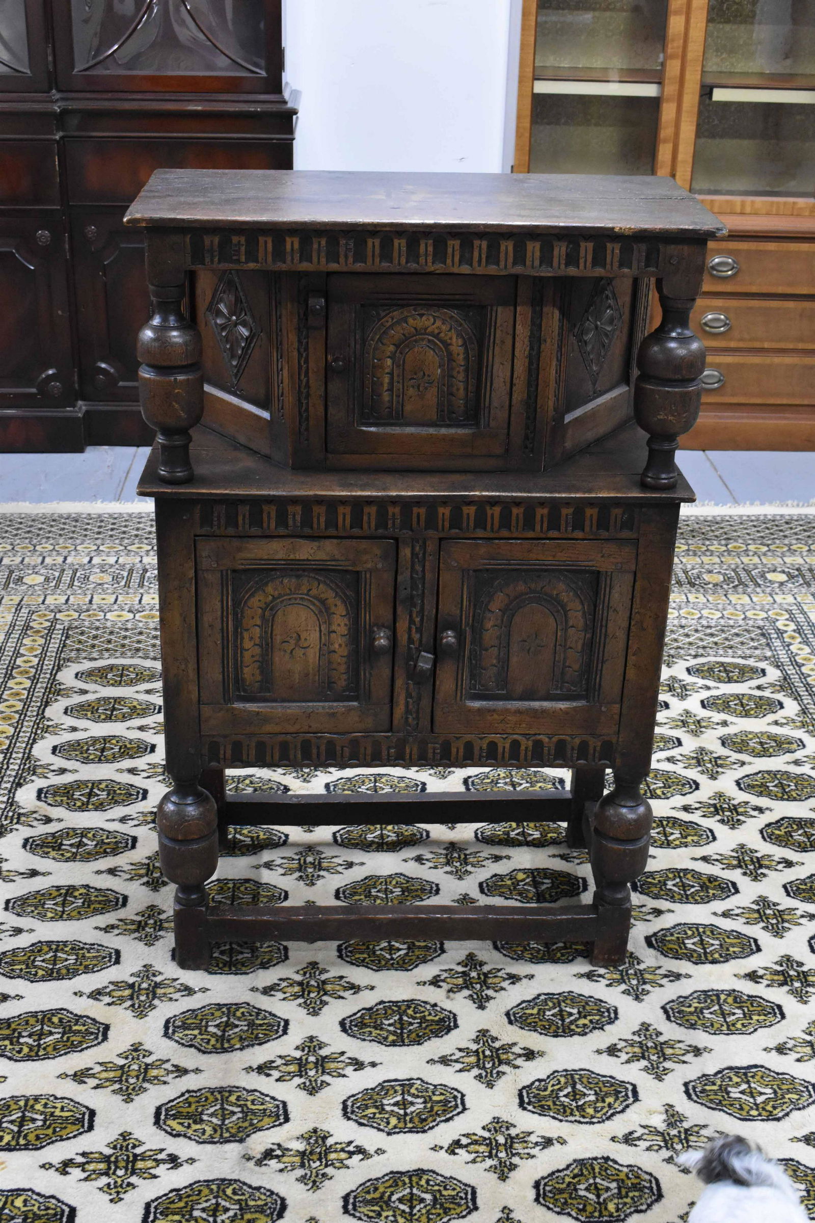 Antique Jacobean Style Oak Court Cupboard (1 of 16)