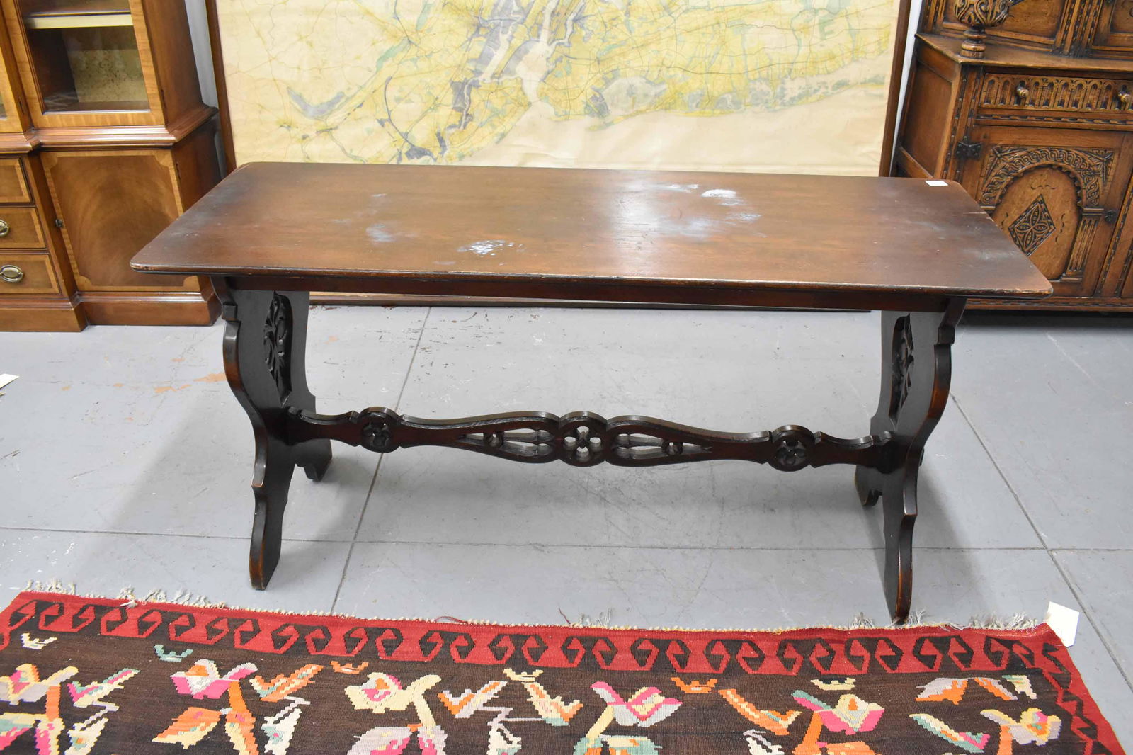 Antique Oak Trestle Table (1 of 5)
