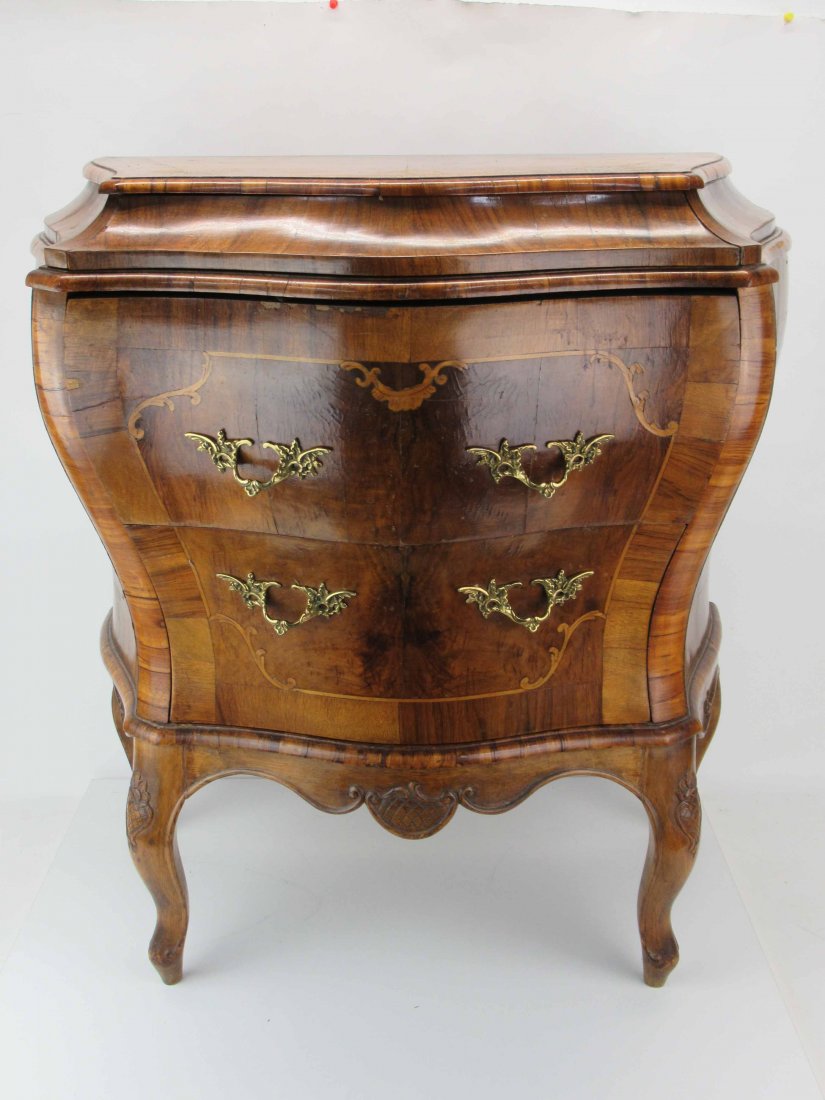 Inlaid Bombe Two Drawer Chest Commode (1 of 7)