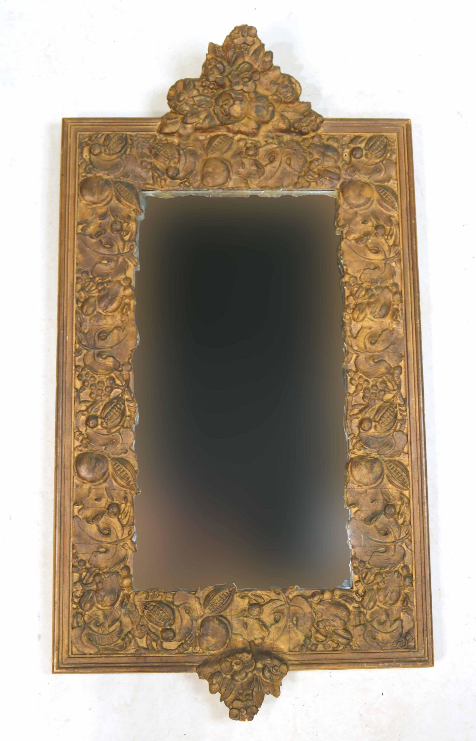 Rococo Style Giltwood Mirror: Continental, 19th/20th C. 36"h x 19-1/2"w