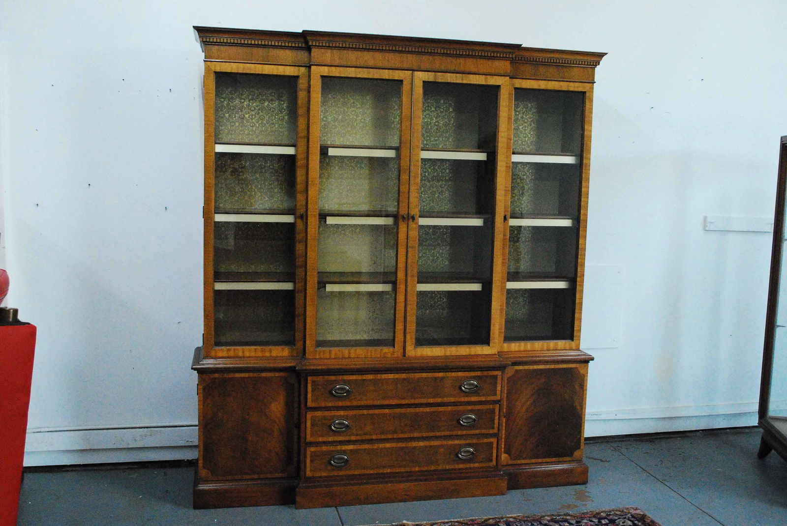 Mahogany Two-Part Breakfront Cabinet (1 of 5)