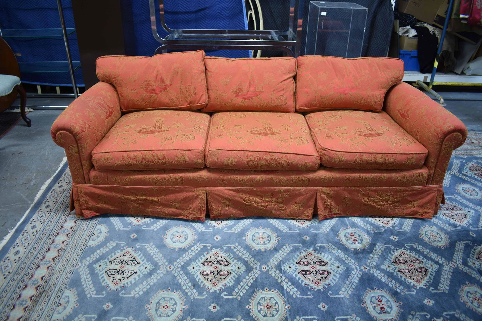Oriental Style Upholstered Sofa (1 of 6)