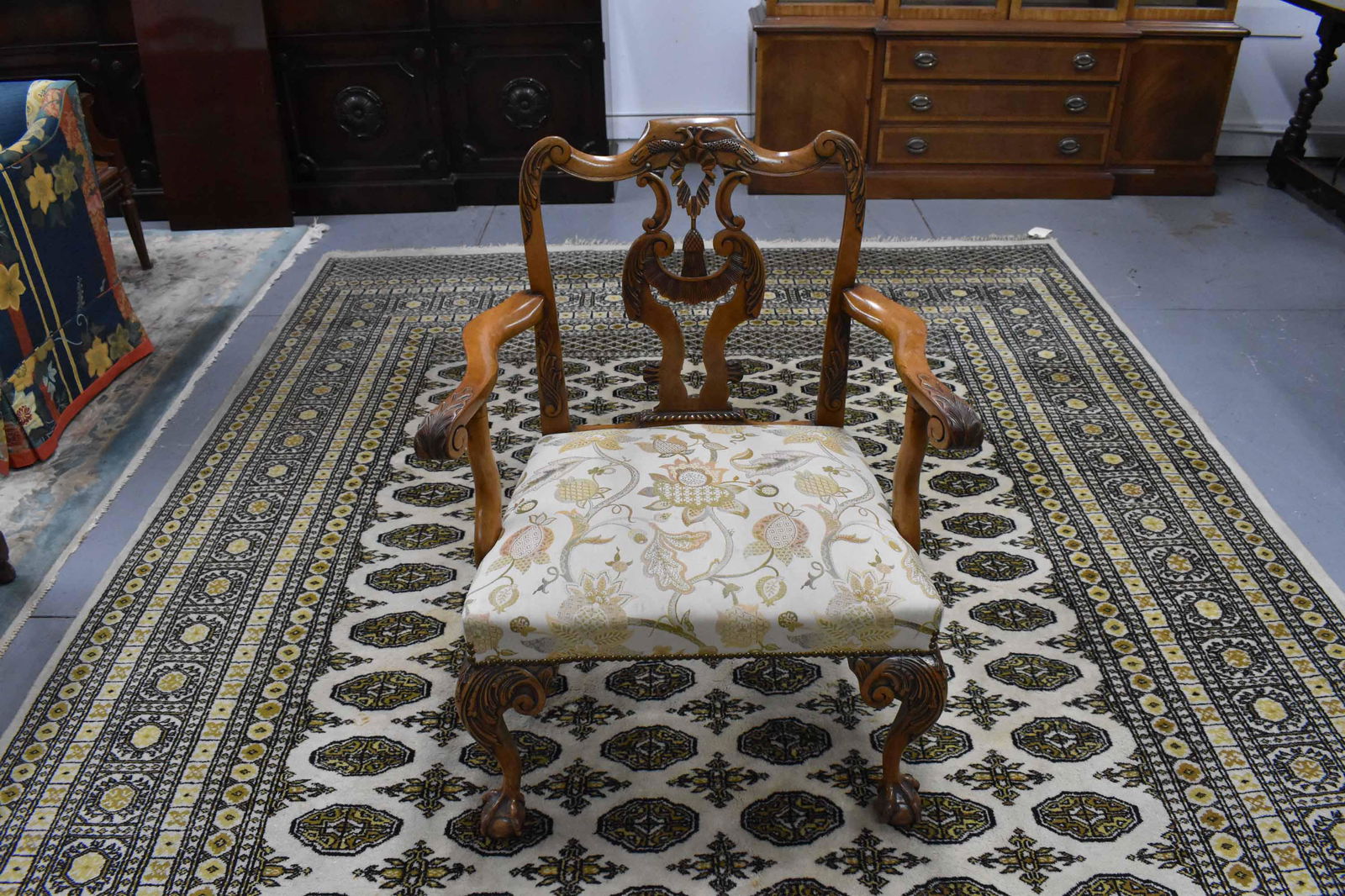 Chippendale Style Mahogany Open Armchair (1 of 7)