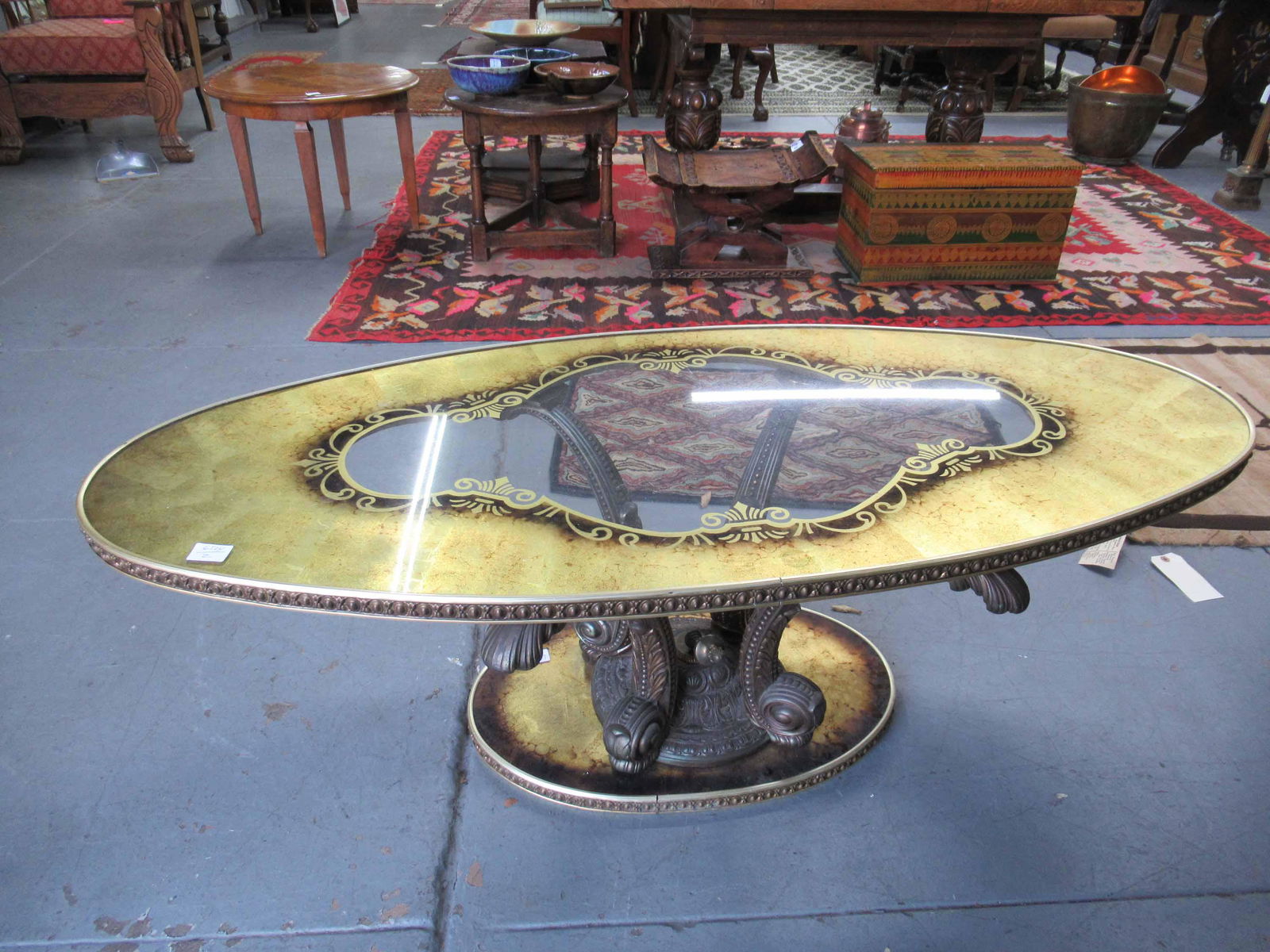 Neoclassical Style Gilt Decorated Coffee Table (1 of 4)