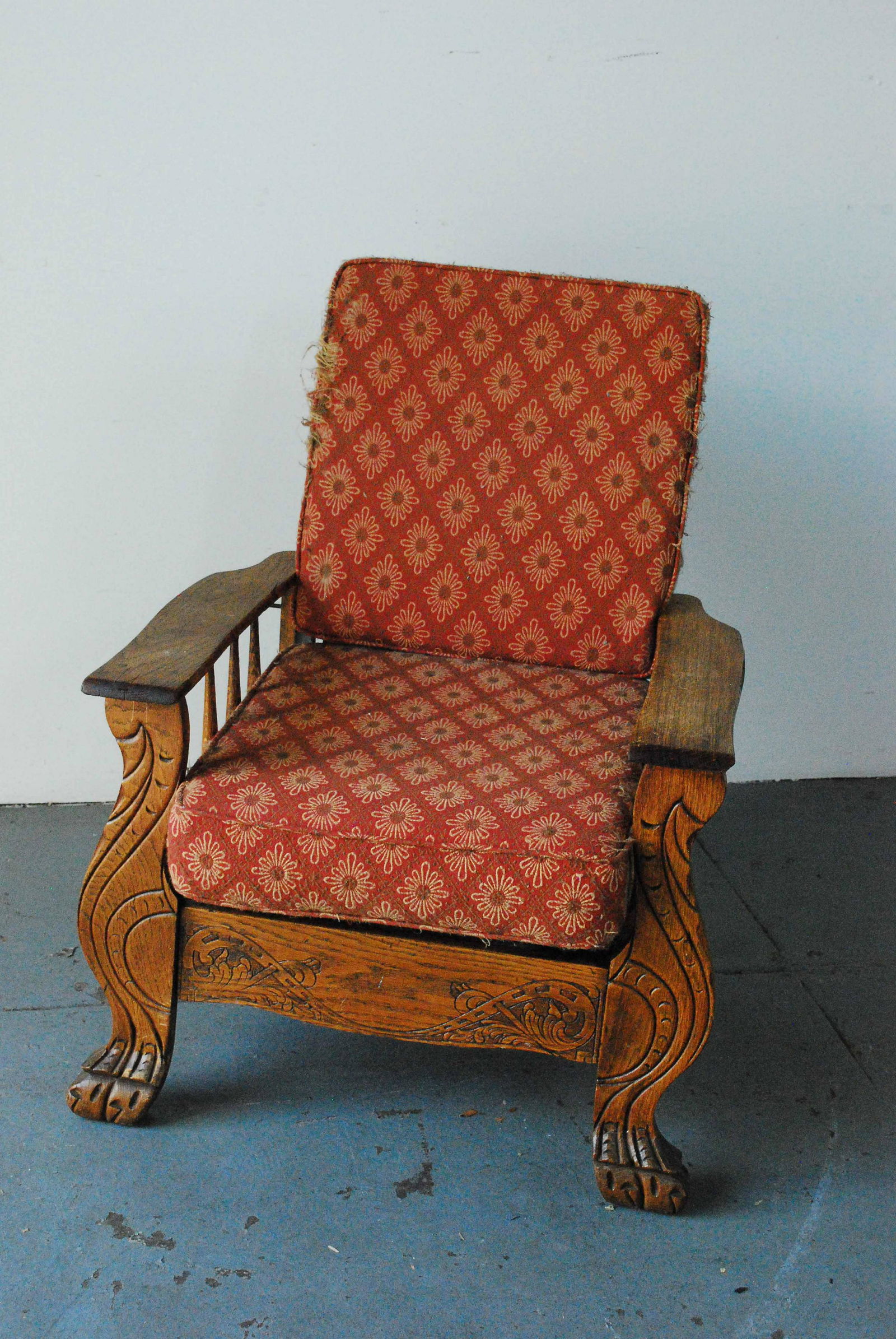 Oak Carved Morris Chair (1 of 5)