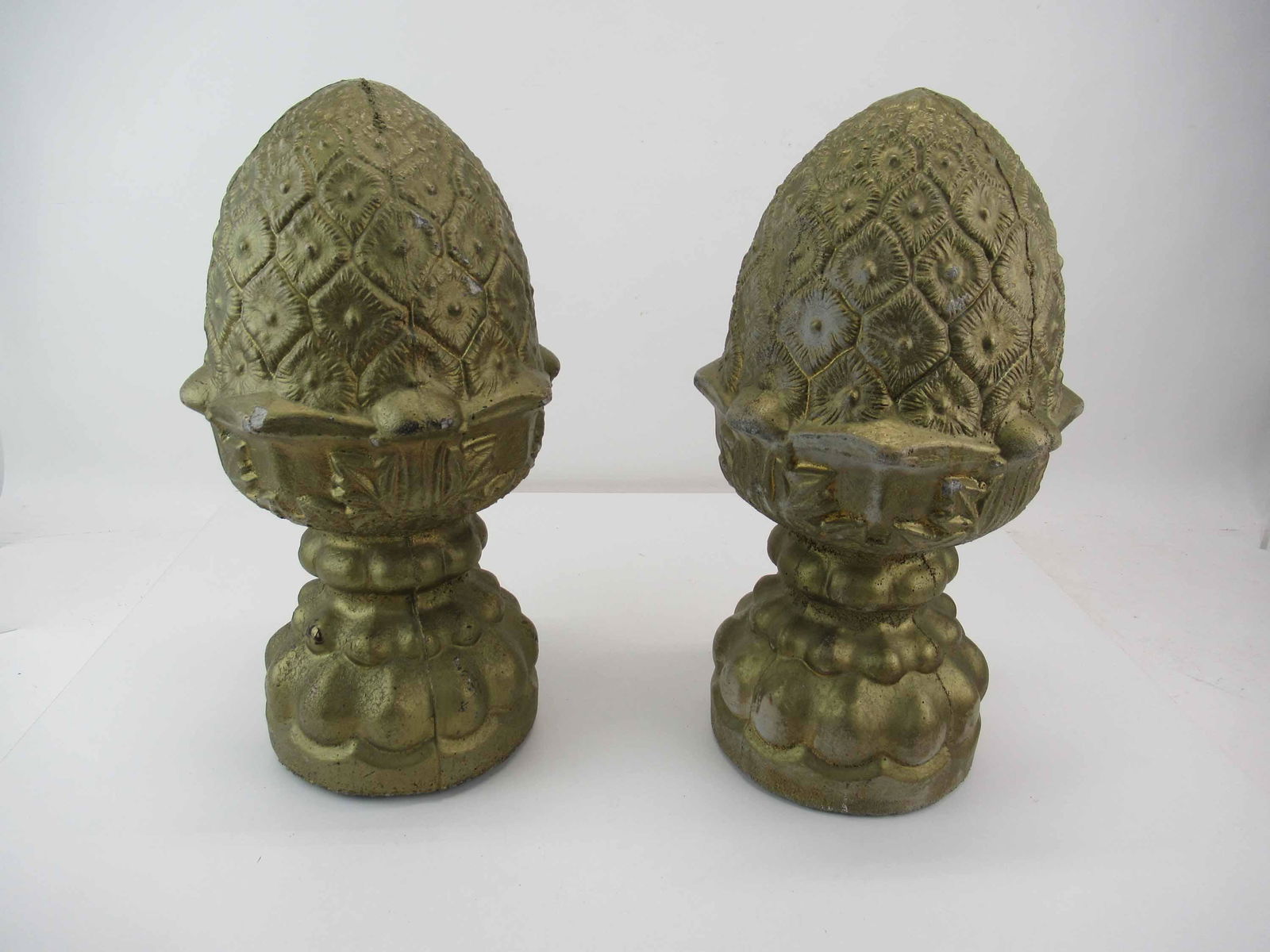 Pair of Concrete Pineapple Finials (1 of 4)