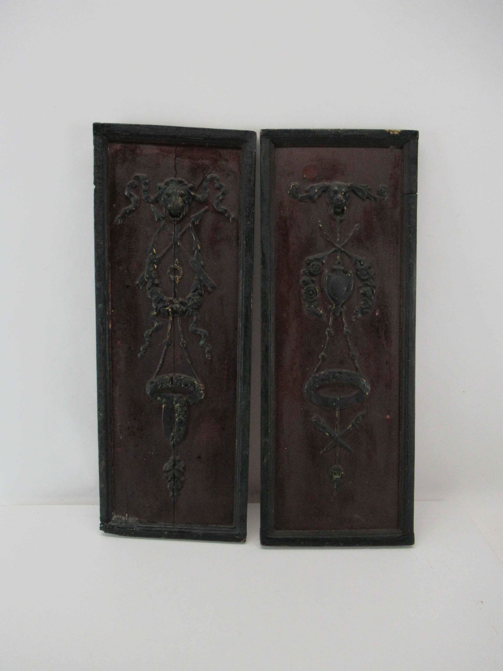 Pair of Classical Painted and Giltwood Plaques (1 of 5)