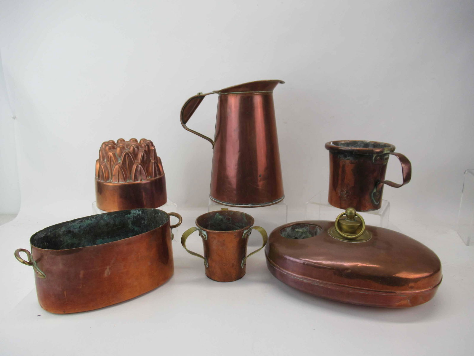 Group of Assorted Antique Copper Table Articles (1 of 15)