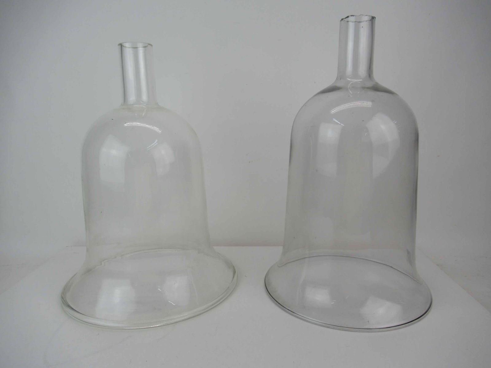 Two Blown Glass Clear Hurricane Shades (1 of 4)