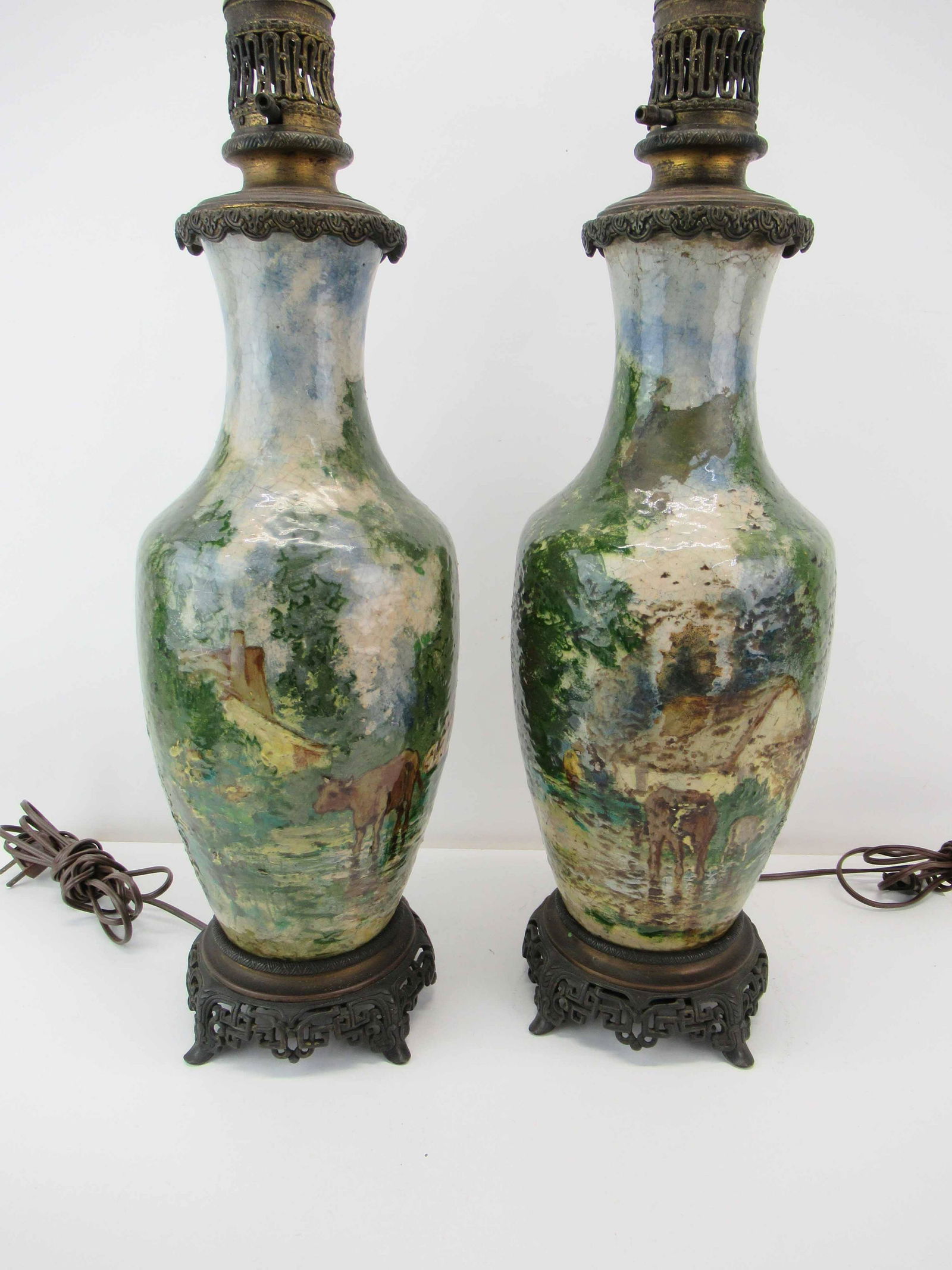 Pair of Antique Art Pottery Vases (1 of 11)